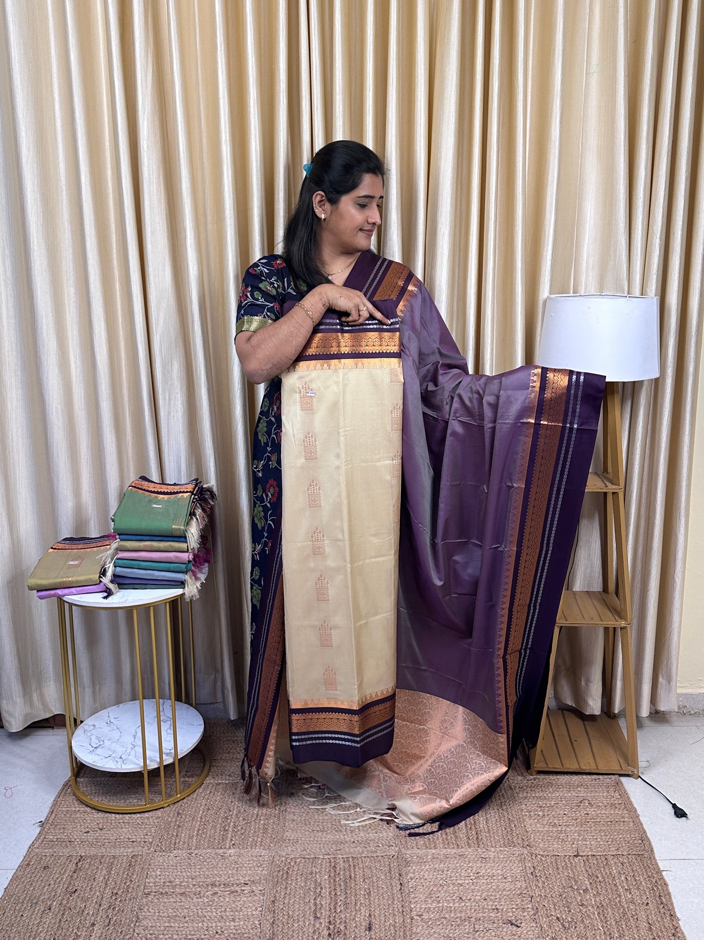 Semi Gadwal soft silk 2 piece set-GWS26
