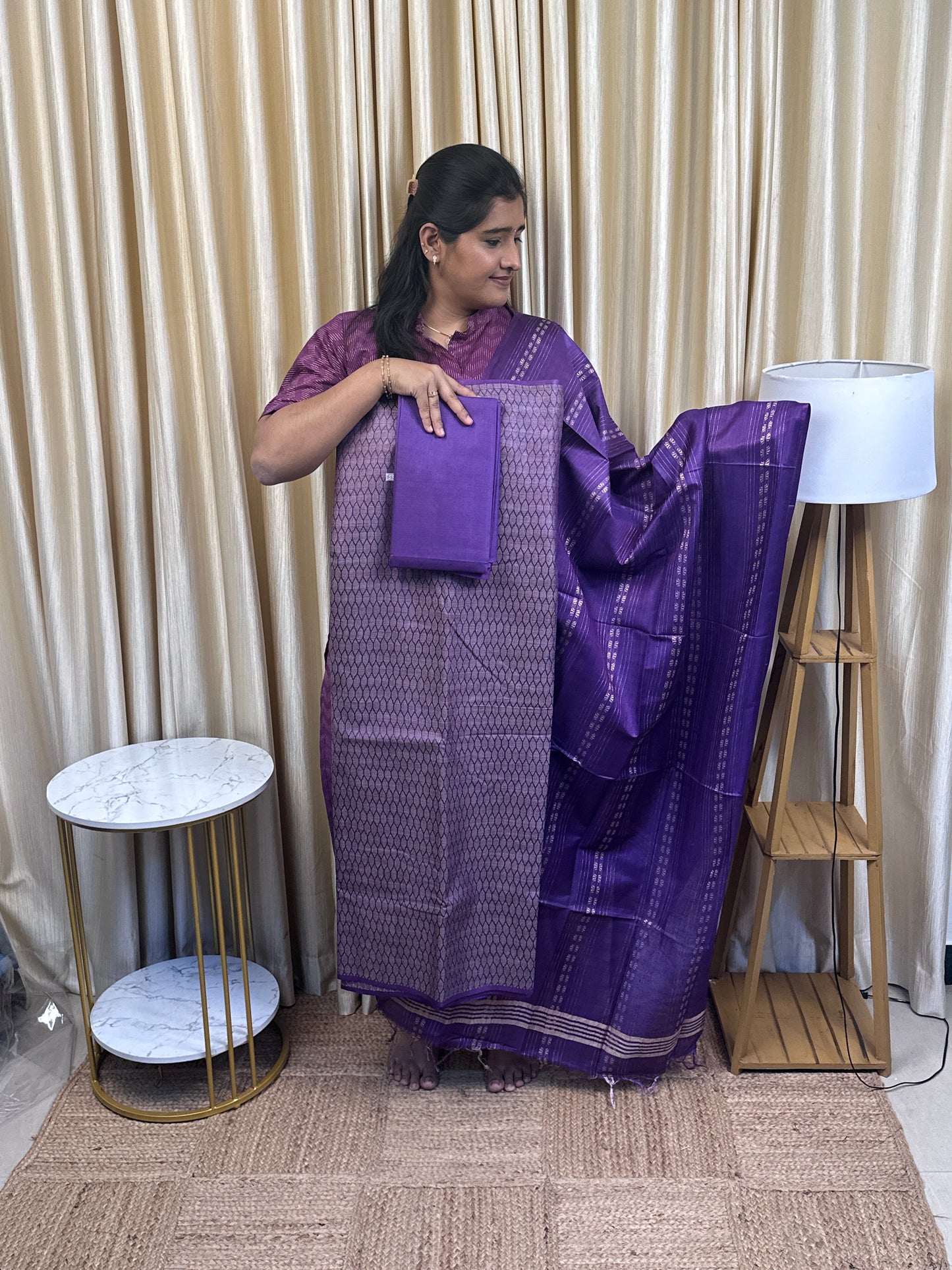 Semi Matka Tussar 3 piece set-TTS5