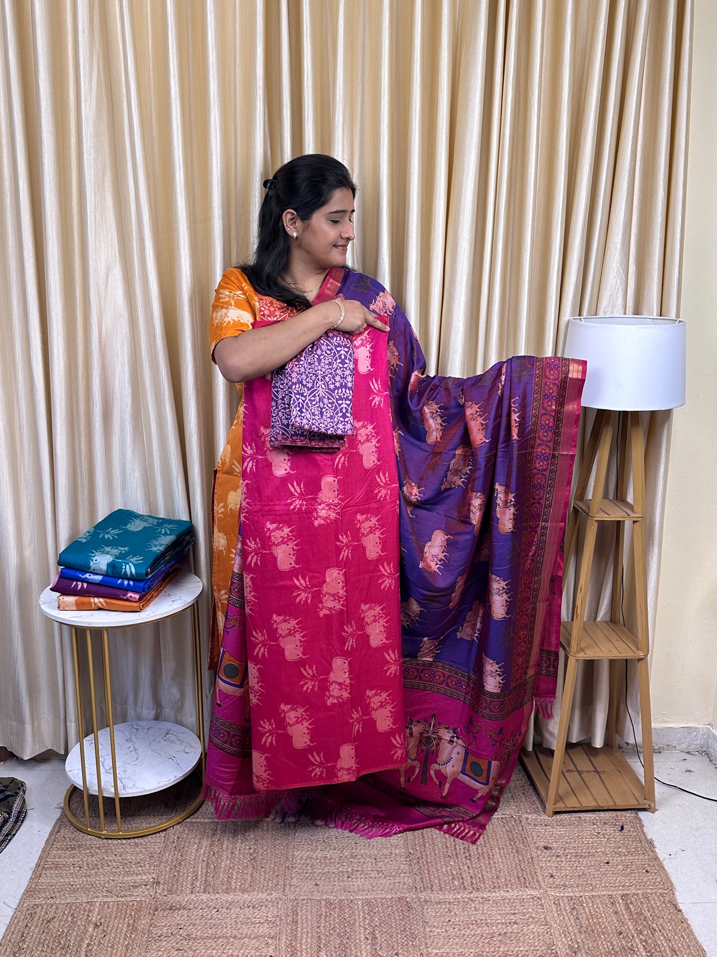 Pichwai soft silk 3 piece set PICH5