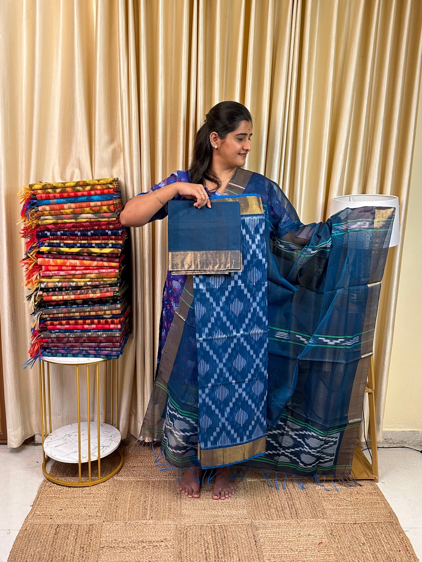 Handloom Pochampalli Sico 3 piece set -KHP 4
