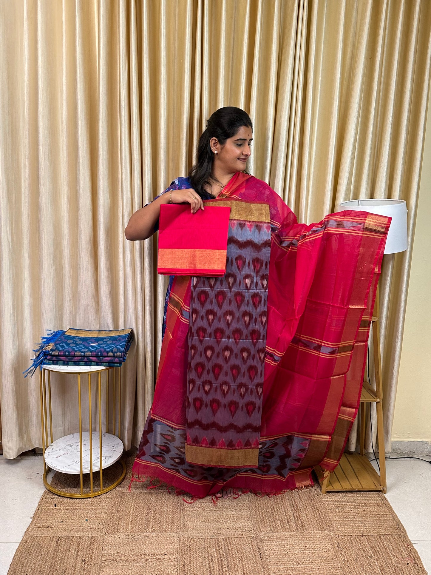 Handloom Pochampalli Sico 3 piece set -KHP 41