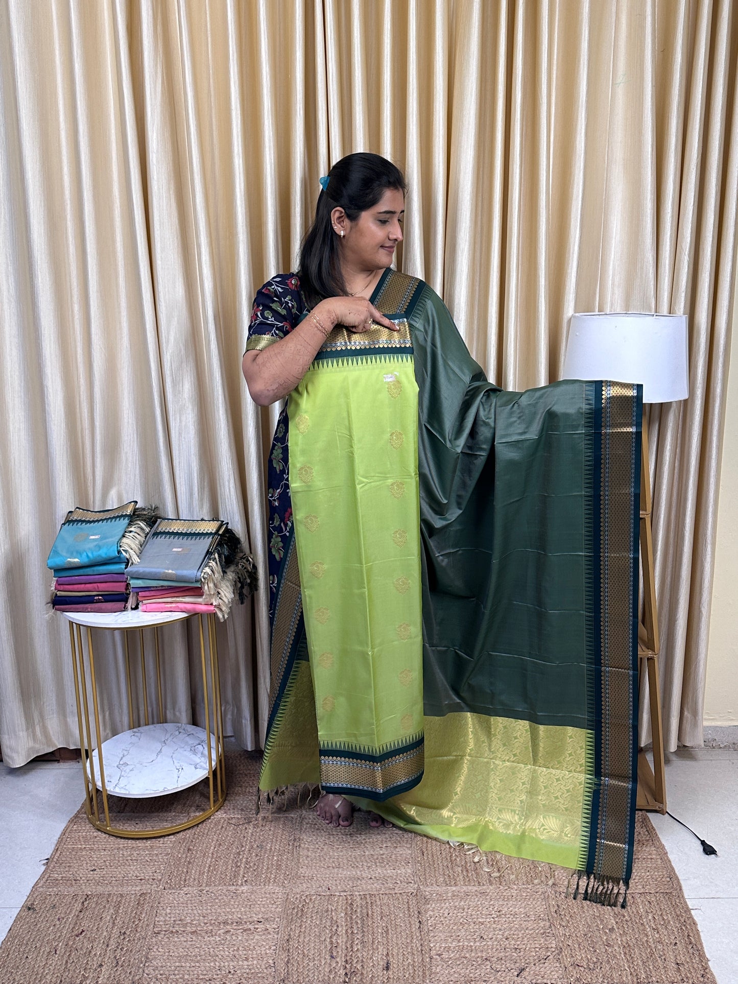 Semi Gadwal soft silk 2 piece set-GWS3