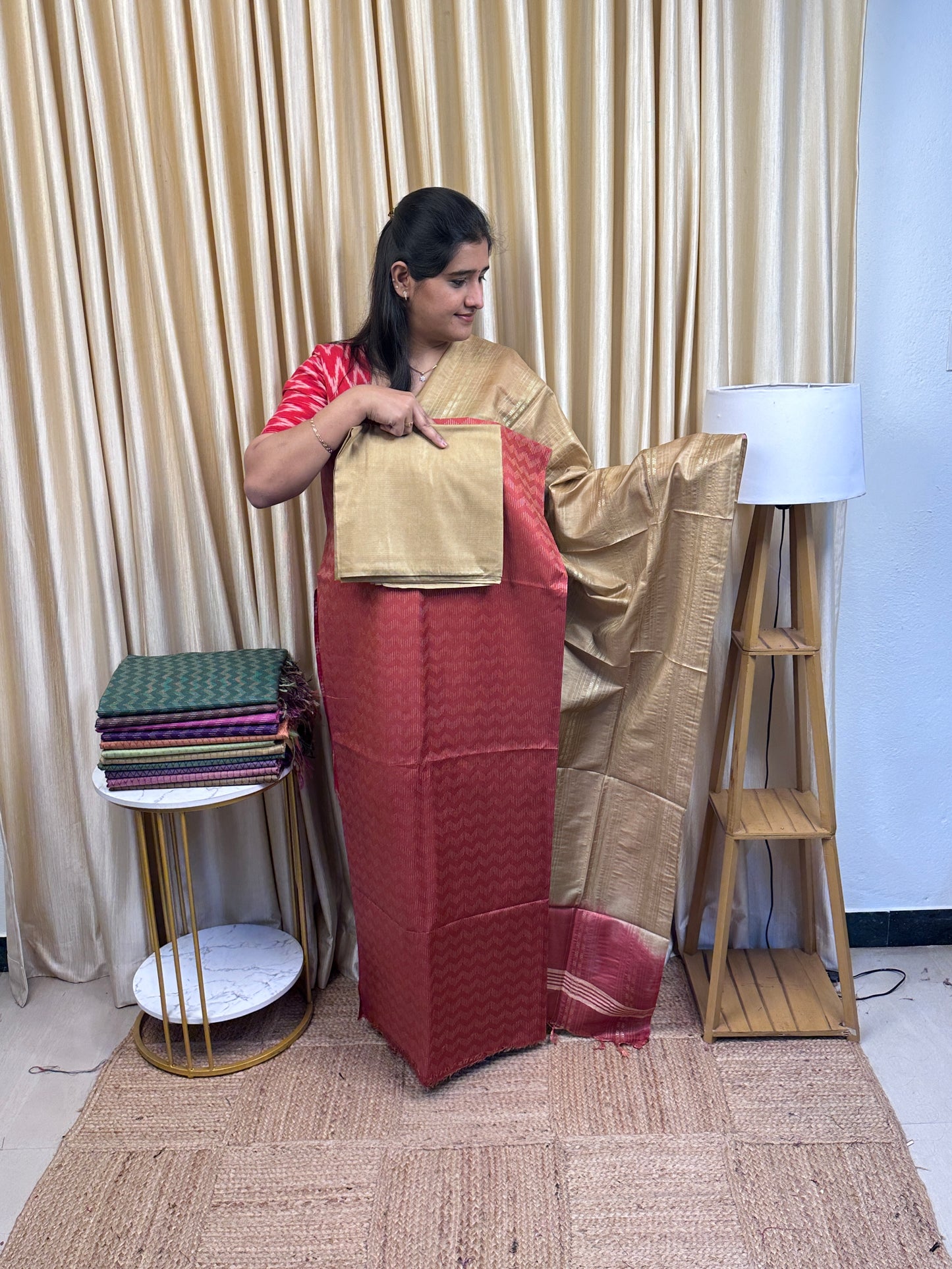 Semi Matka Tussar 3 piece set-TTC6