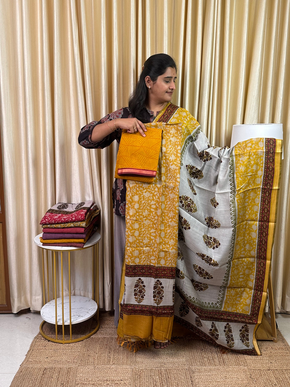 Maheswari silk 3 piece set- mahi 33