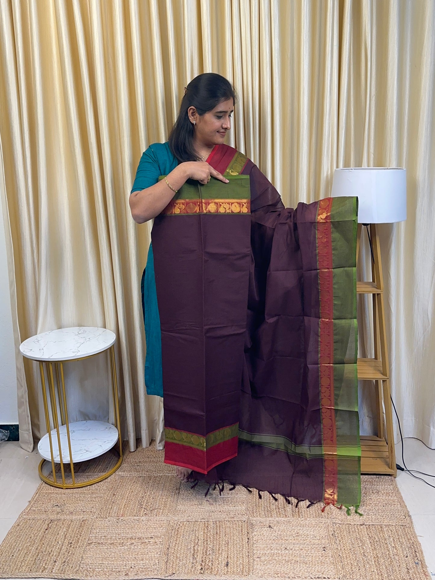 Kanchi cotton special edition -Coffee brown Ganga Jamuna