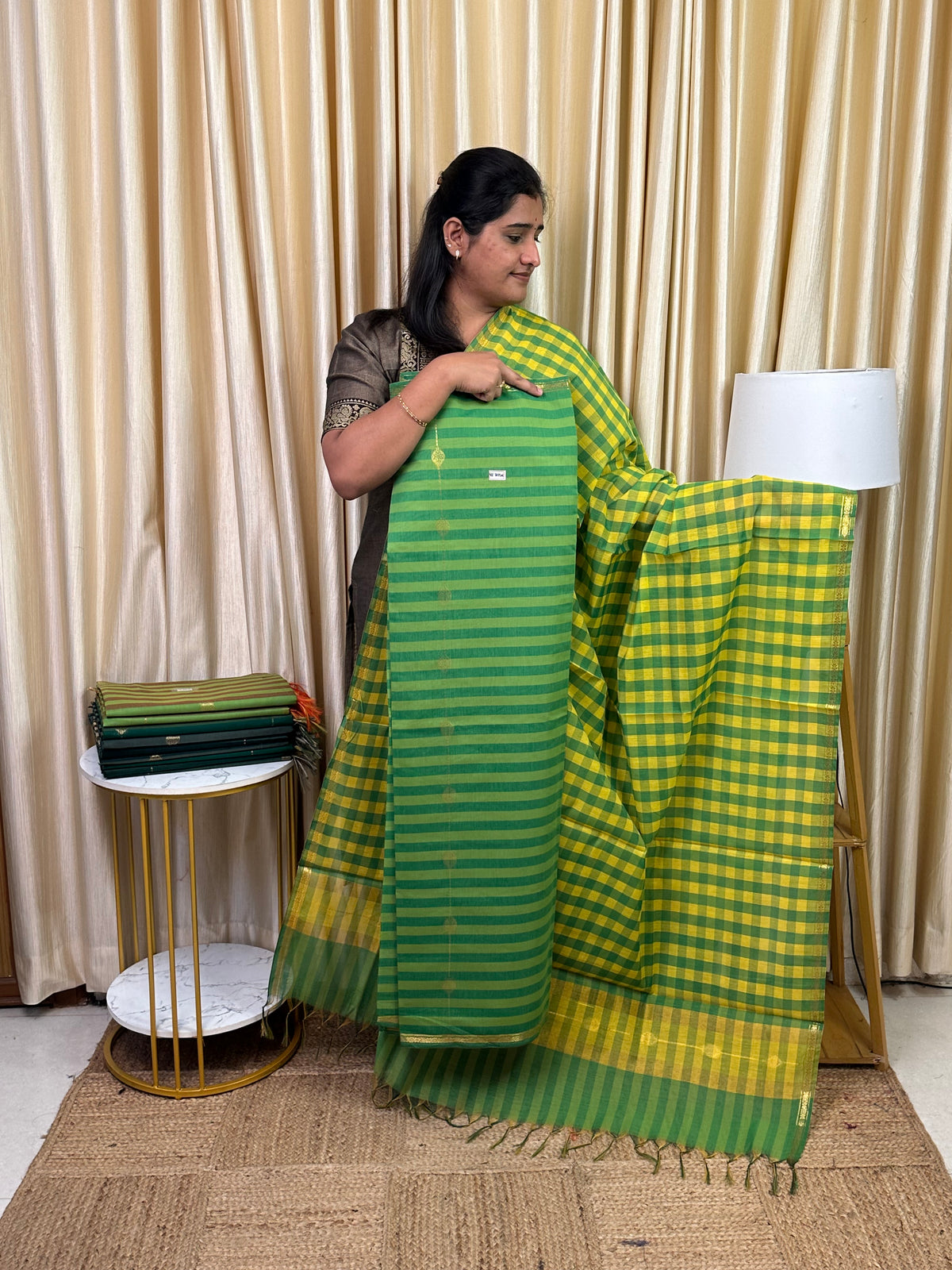 Maheswari checks 2 piece set-MDS33
