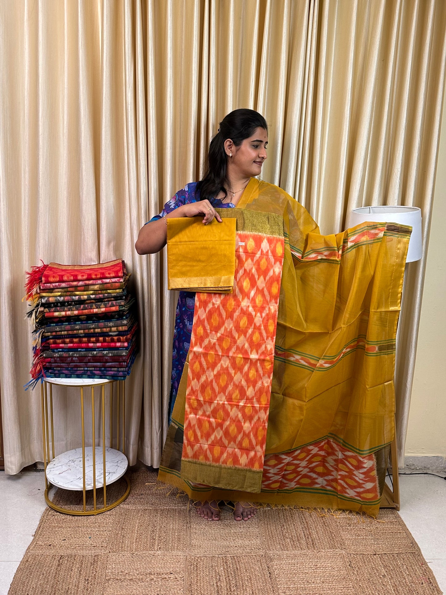 Handloom Pochampalli Sico 3 piece set -KHP 22