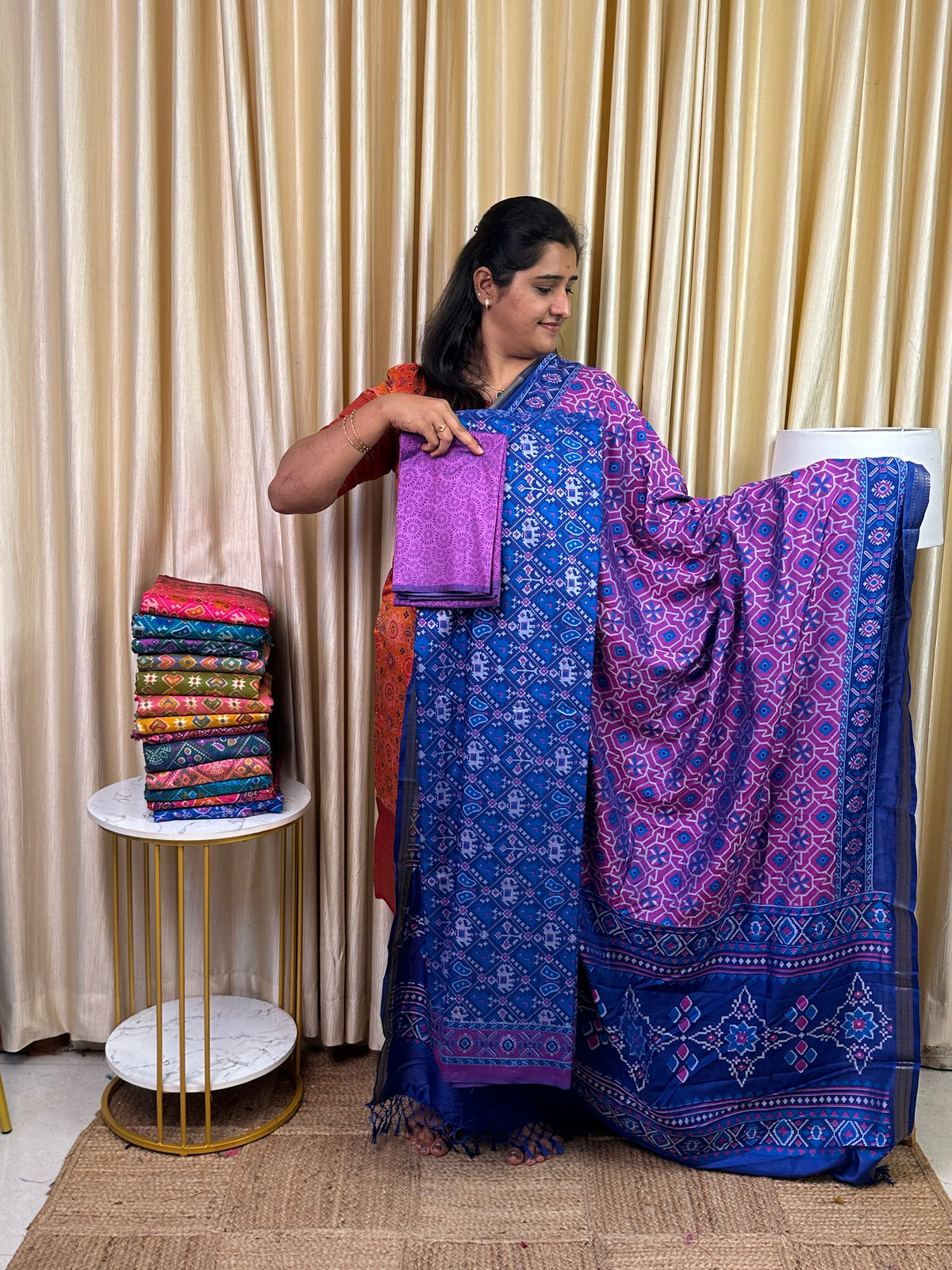 Patola semi silk 3 piece set - SP77