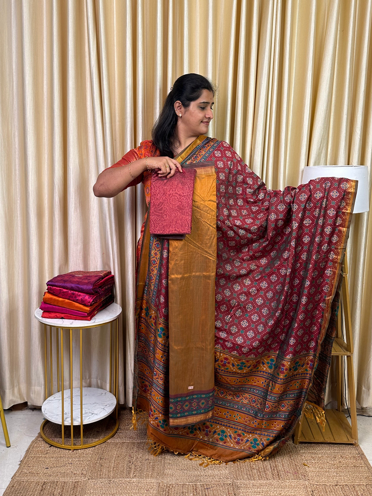 Patola semi silk 3 piece set - SP125