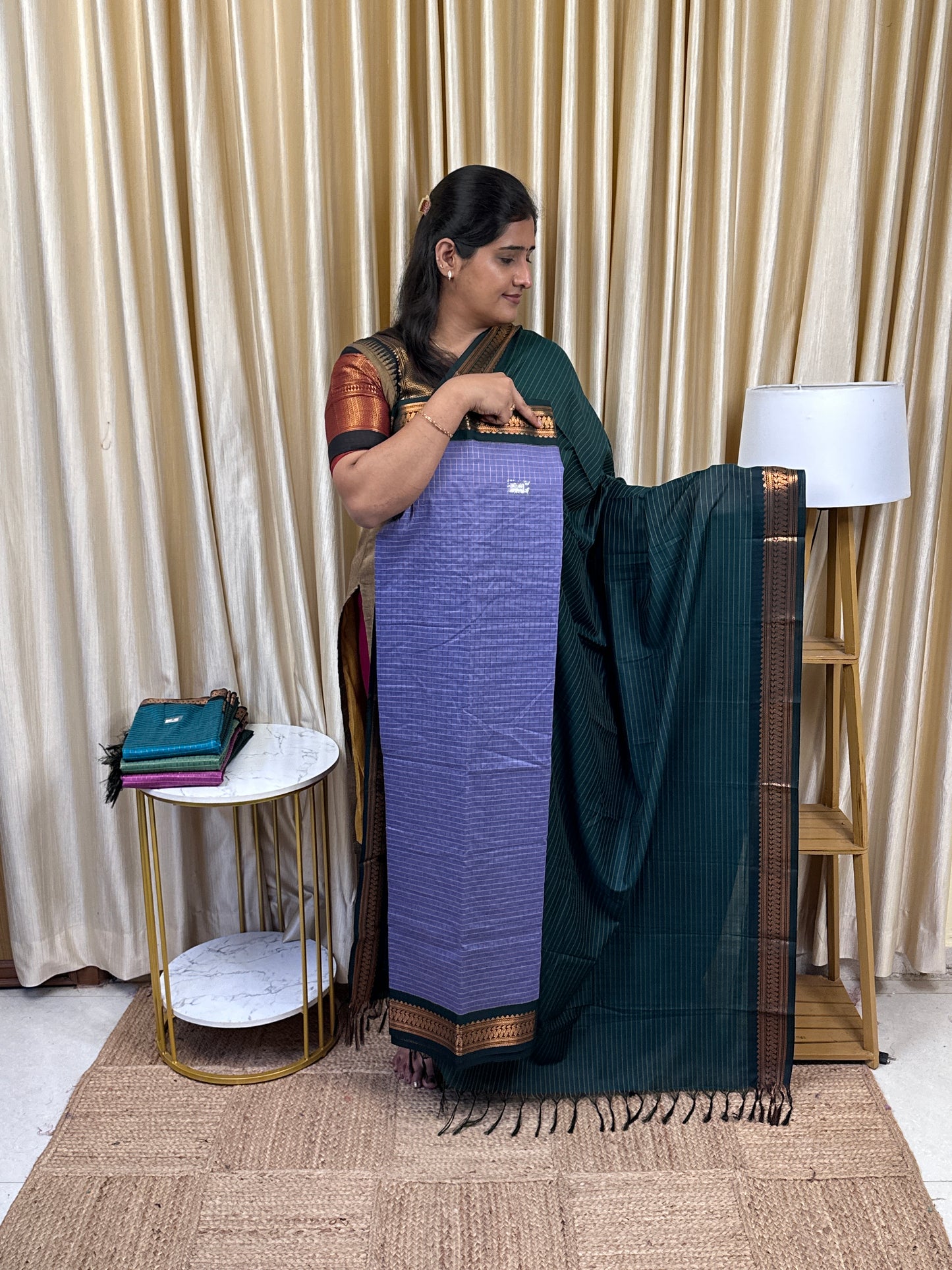 Kalyani checks silk by cotton 2 piece set - 27