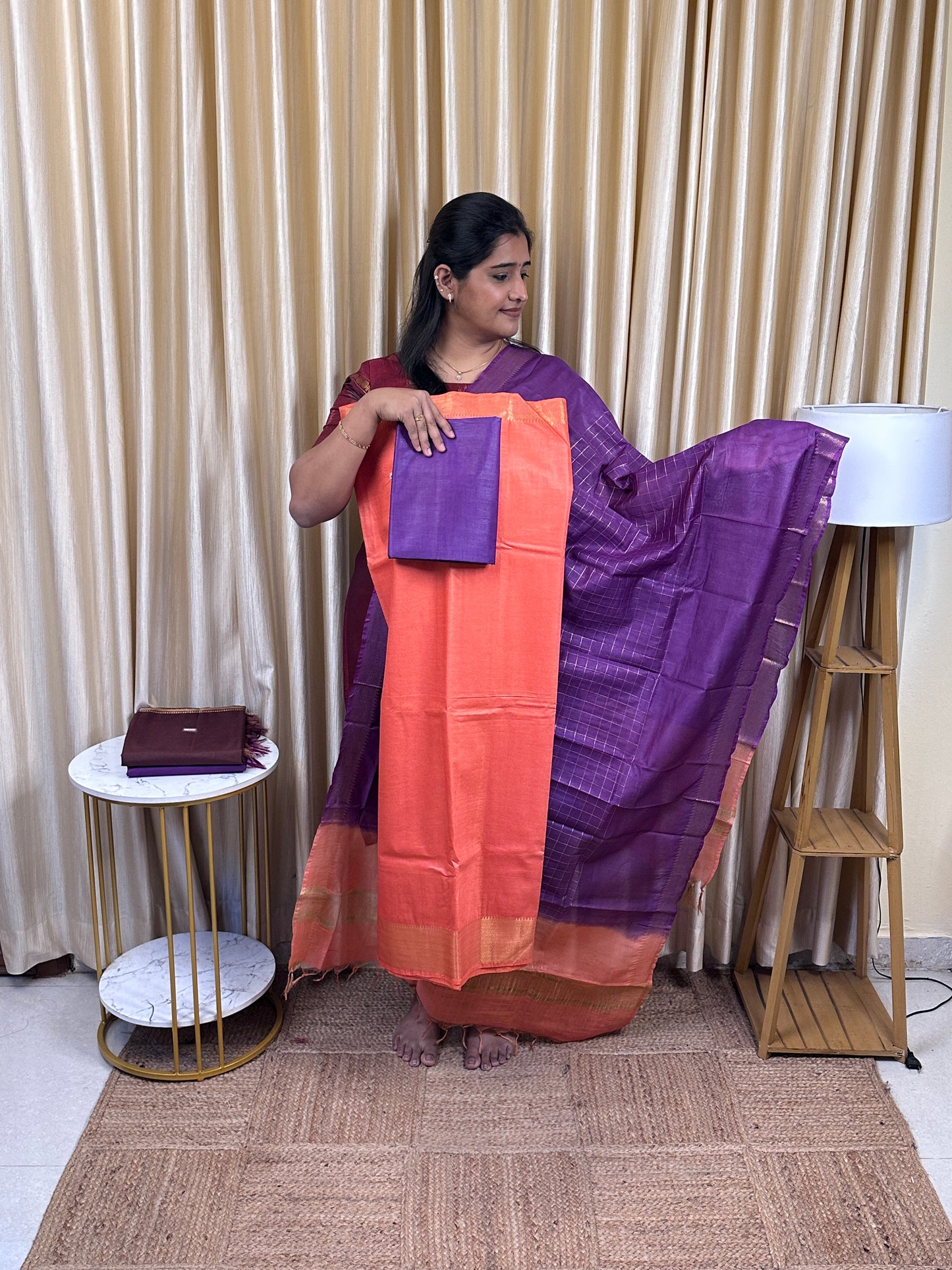 Mangalagiri silk cotton 3 piece set TMG-18