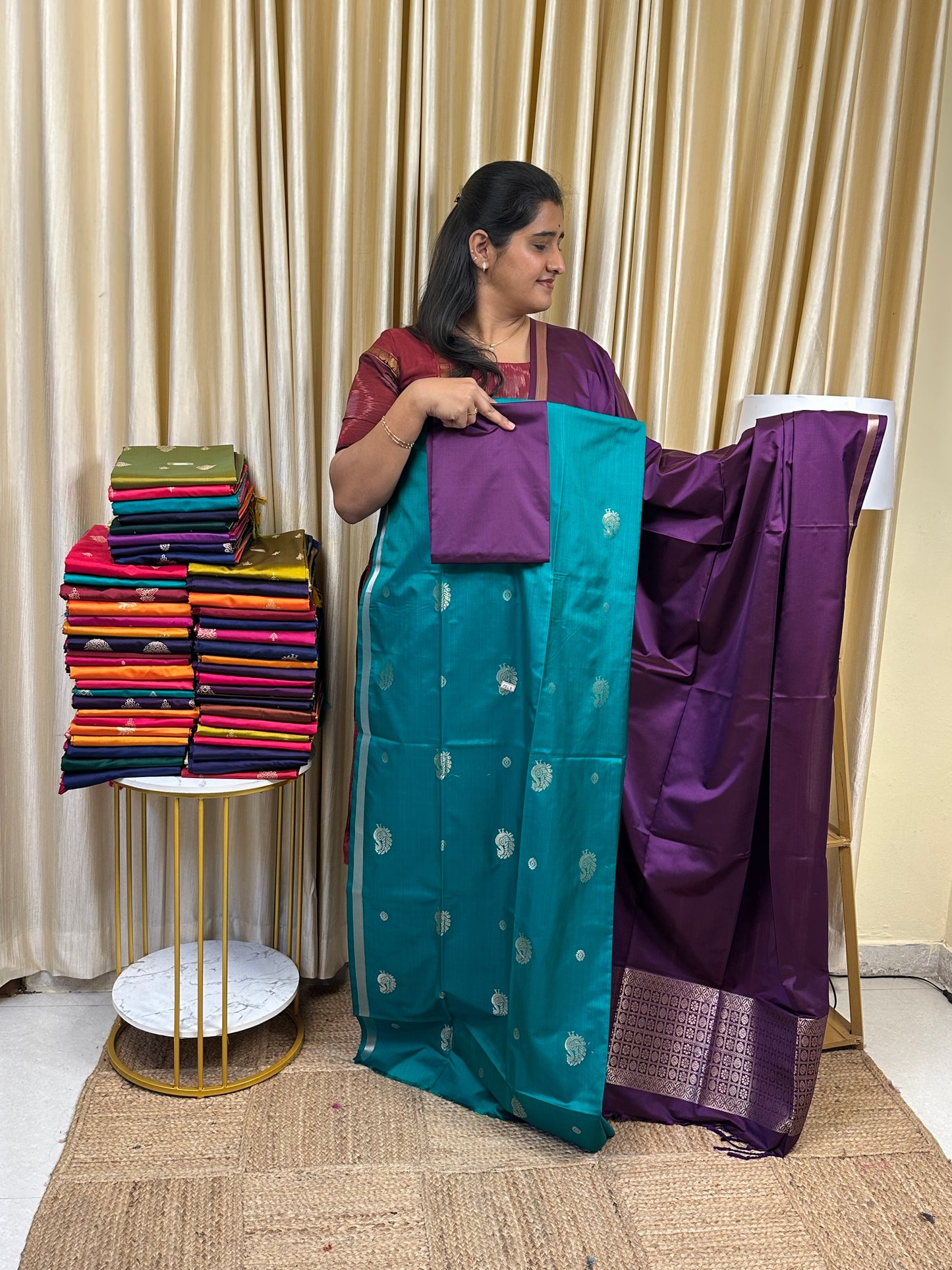 Premium semi soft silk 3 piece set -psc7