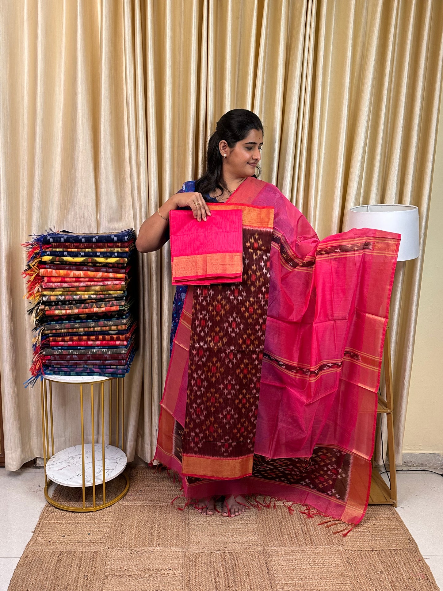 Handloom Pochampalli Sico 3 piece set -KHP 14