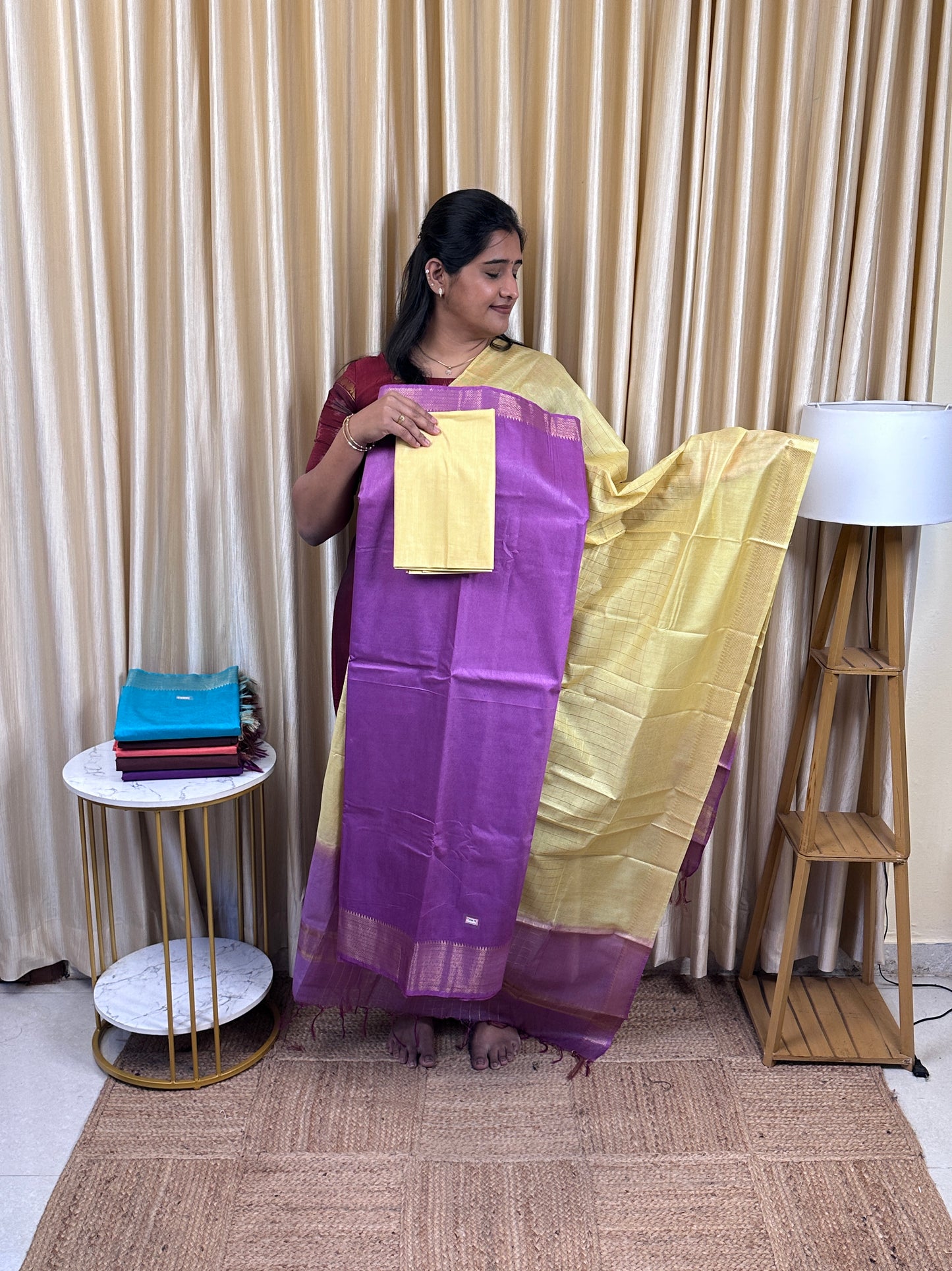 Mangalagiri silk cotton 3 piece set TMG-17