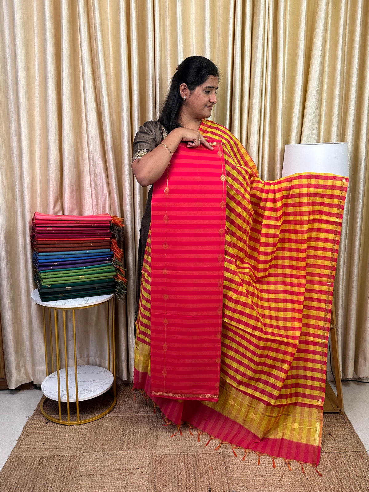 Maheswari checks 2 piece set-MDS14