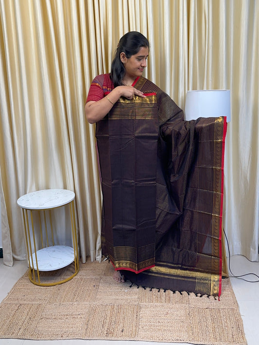 Premium count Vairaoosi Chettinad 2 piece suit -Coffee Brown