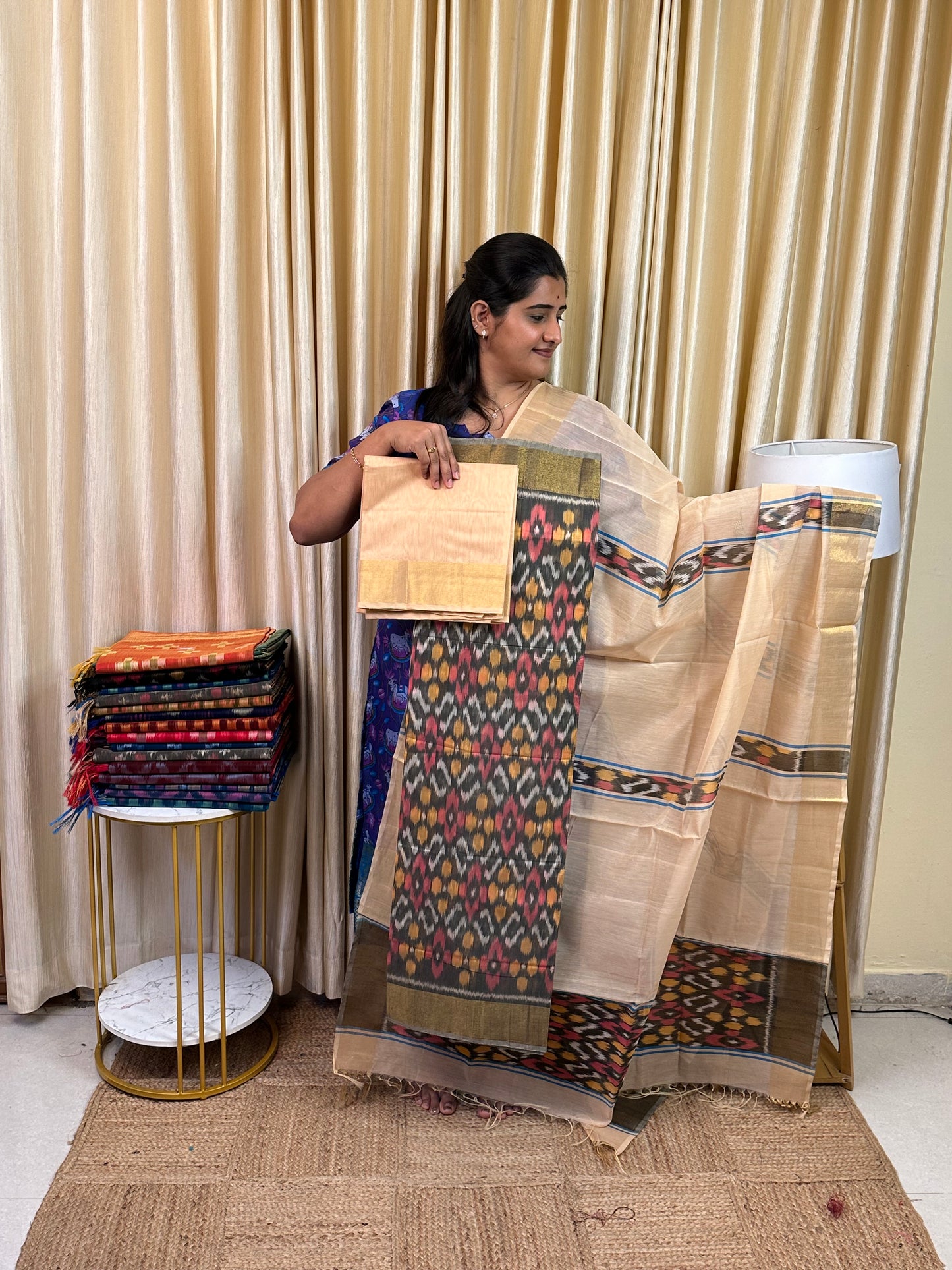 Handloom Pochampalli Sico 3 piece set -KHP 29