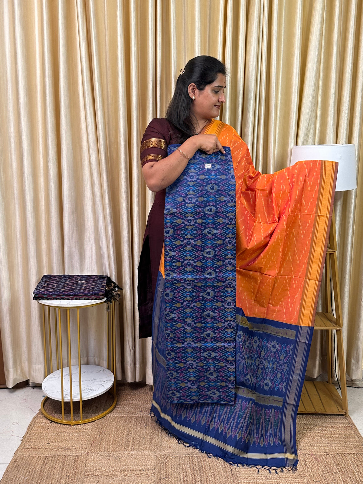 Sico pochampalli ikat handloom 2piece set-SIKT16