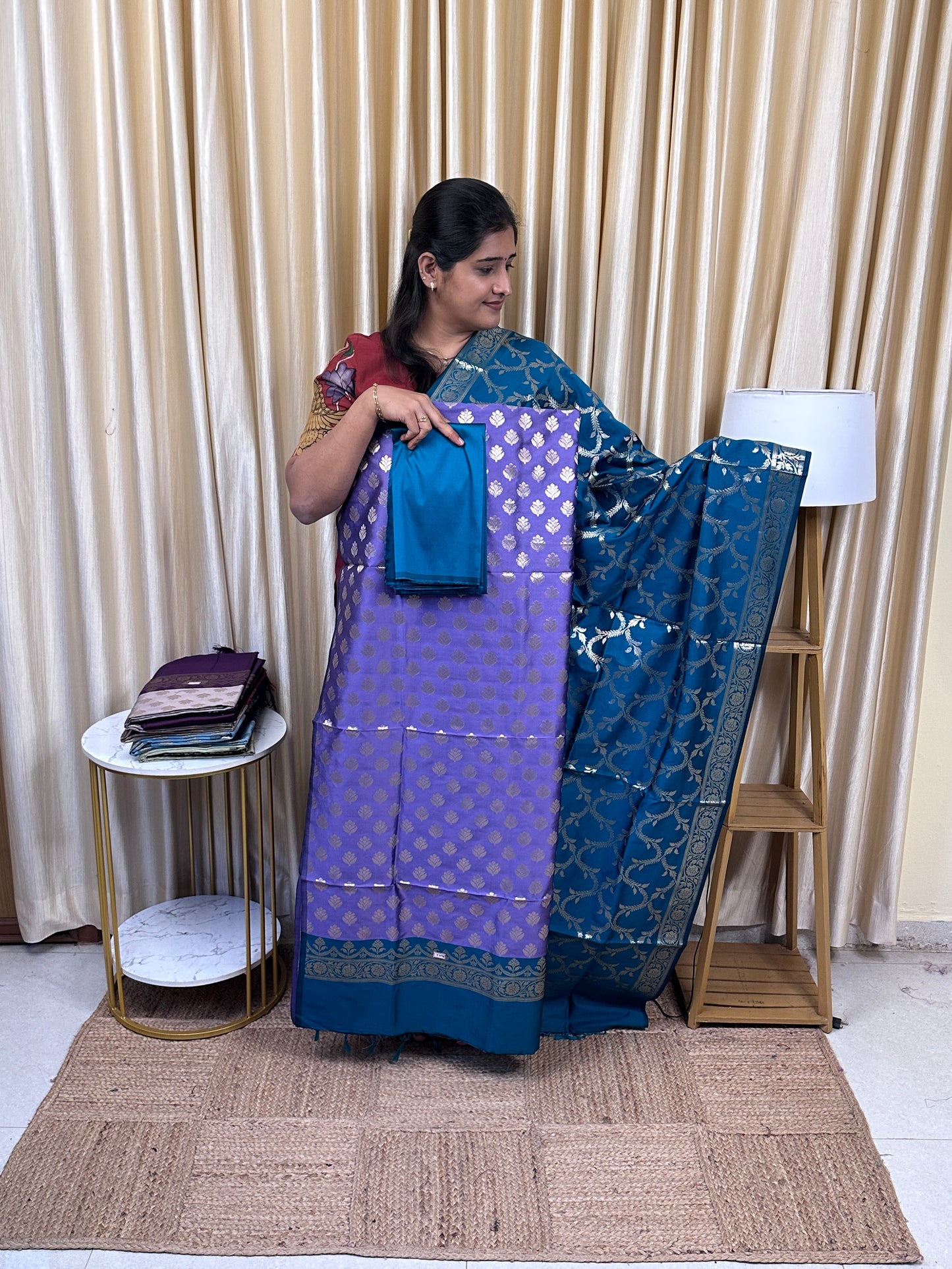 Banarasi Katan silk 3 piece set -BWS1