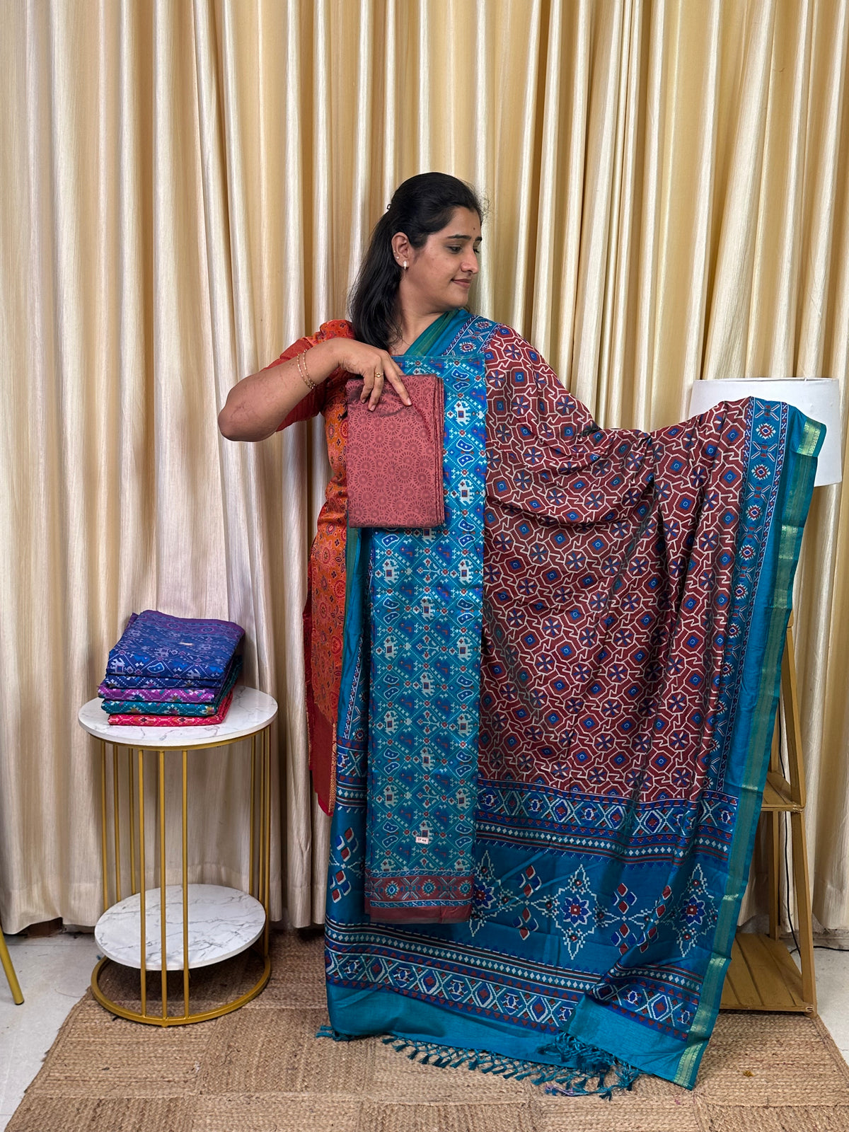 Patola semi silk 3 piece set - SP105