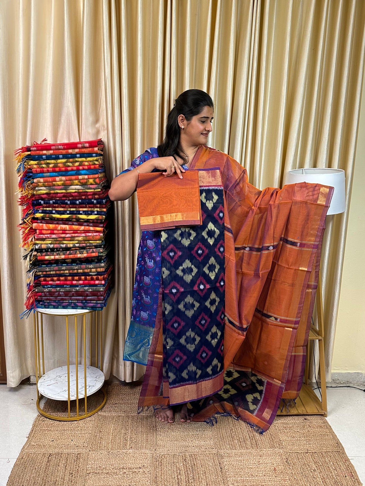 Handloom Pochampalli Sico 3 piece set -KHP 1