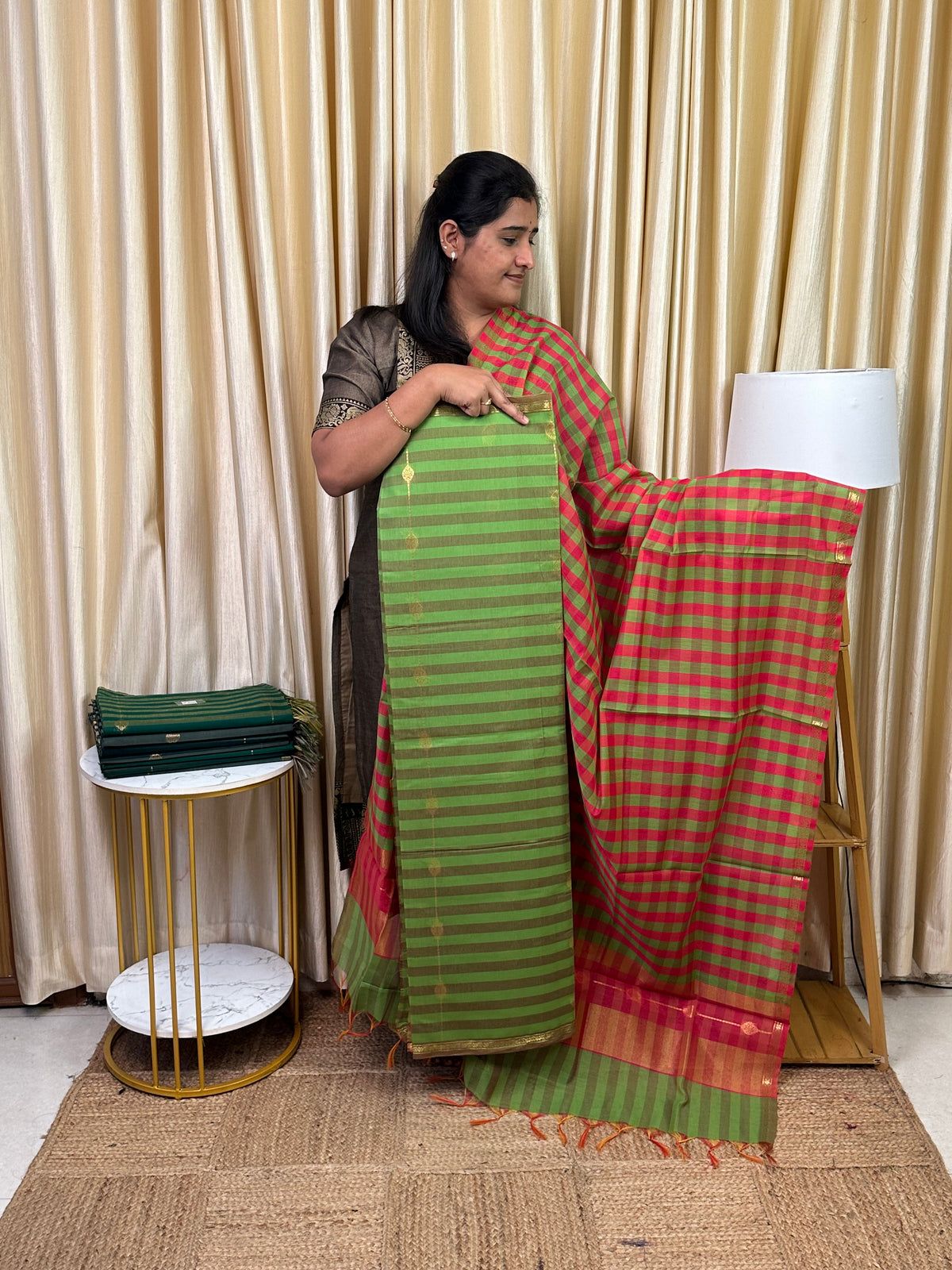 Maheswari checks 2 piece set-MDS35