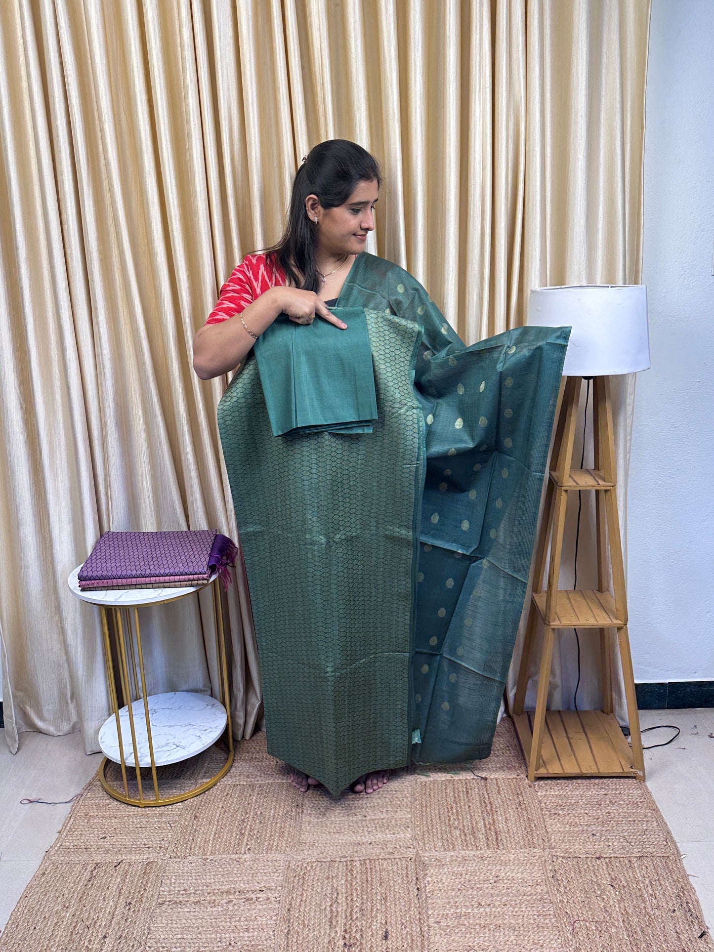 Semi Matka Tussar 3 piece set-TTS6