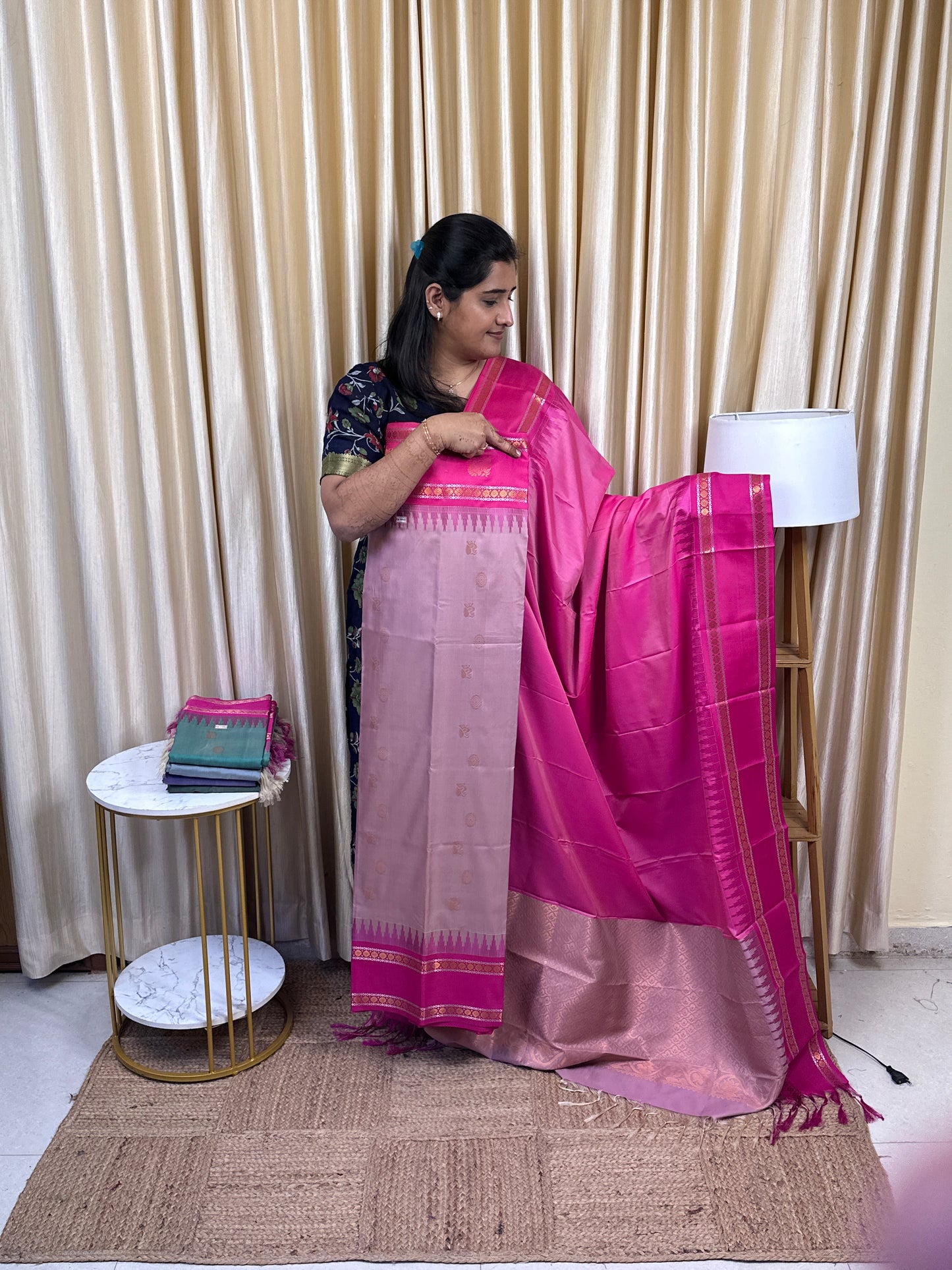 Semi Gadwal soft silk 2 piece set-GWS32