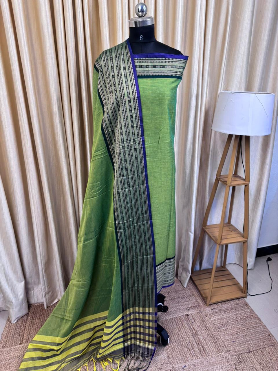 Isha - Narayanpet dress material green apple