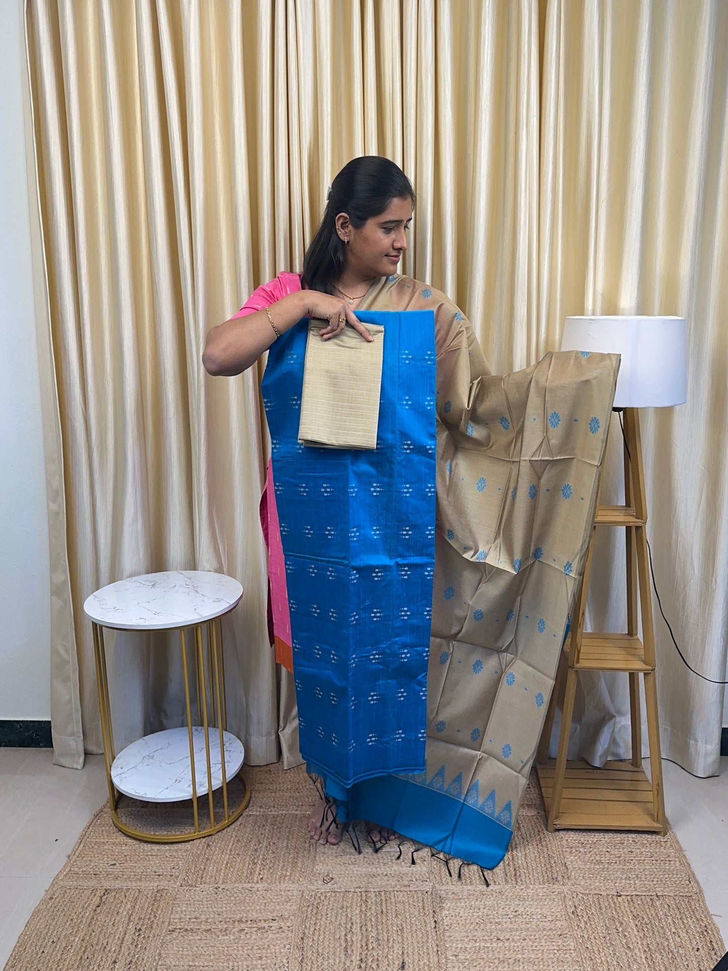 Vibrant blue Dupion Salwar Suit