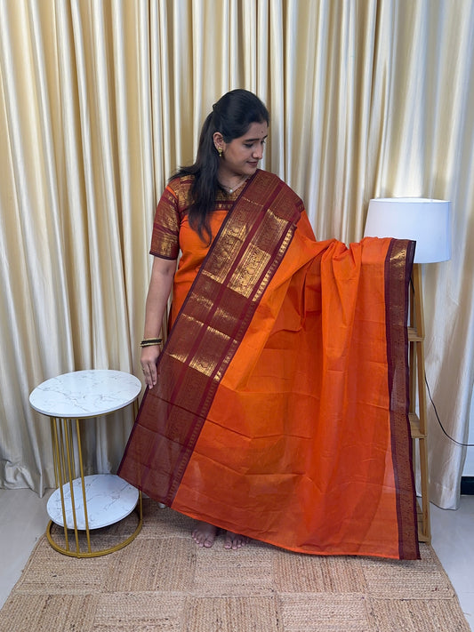 Vintage Rust Orange Chettinad salwar suit