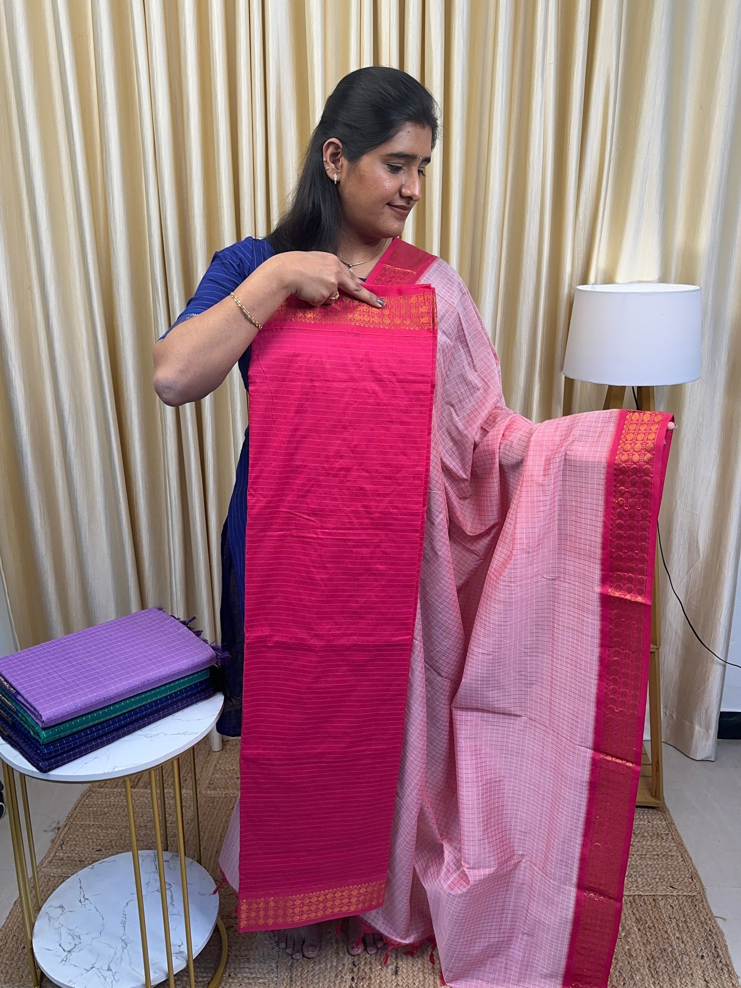 Shades of Rose-kalyani silk by cotton
