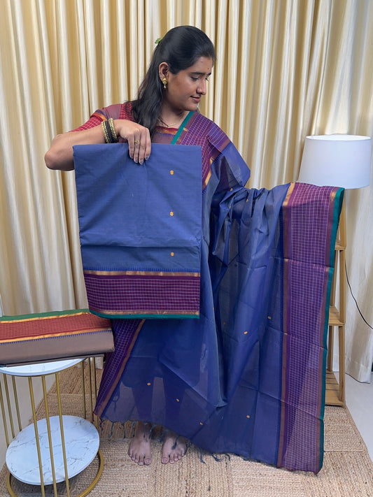 Shades of Blue- Chettinad suit