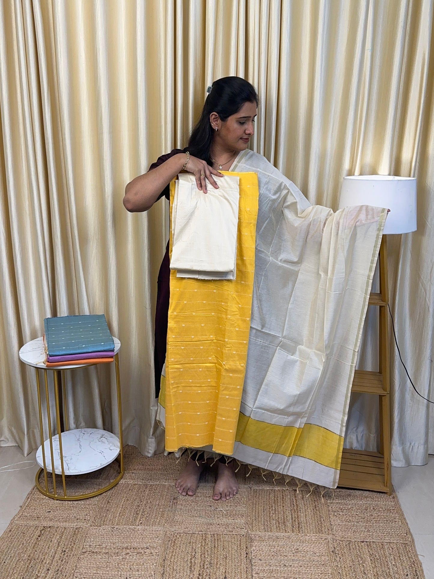 Yellow Chanderi Salwar Suit