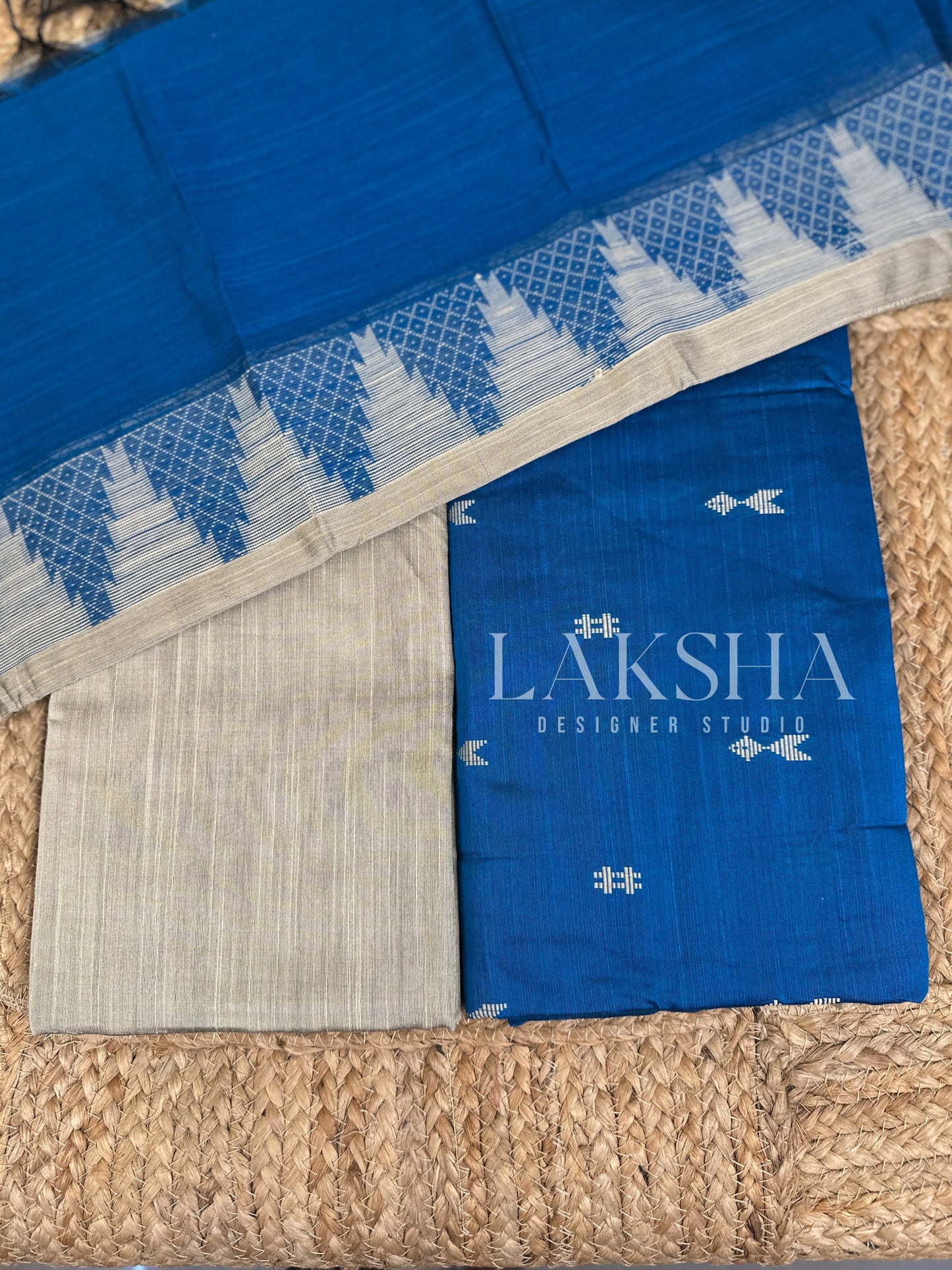 Light Blue Dupion Silk Salwar Suit