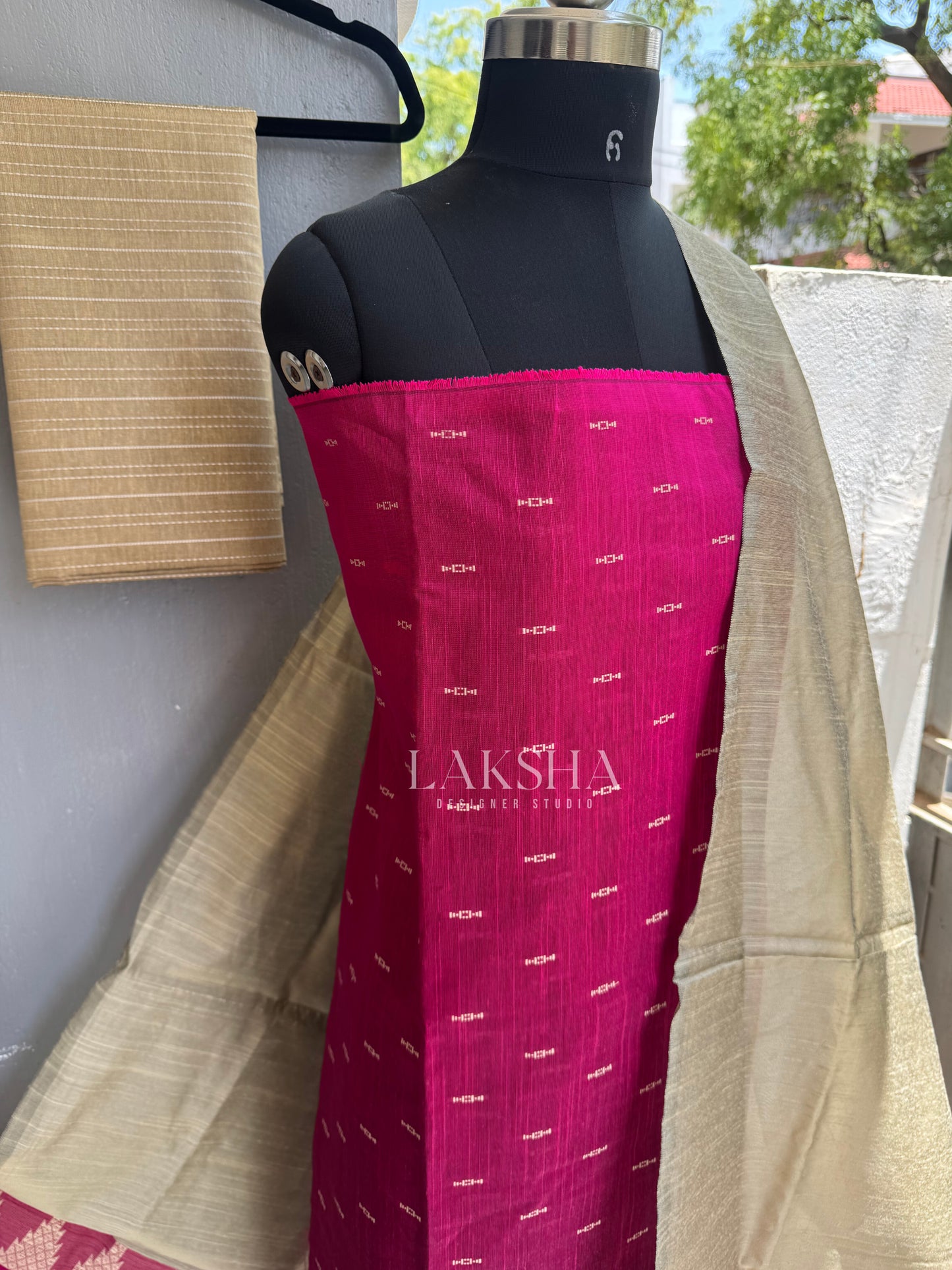 Rani Pink Dupion Salwar Suit