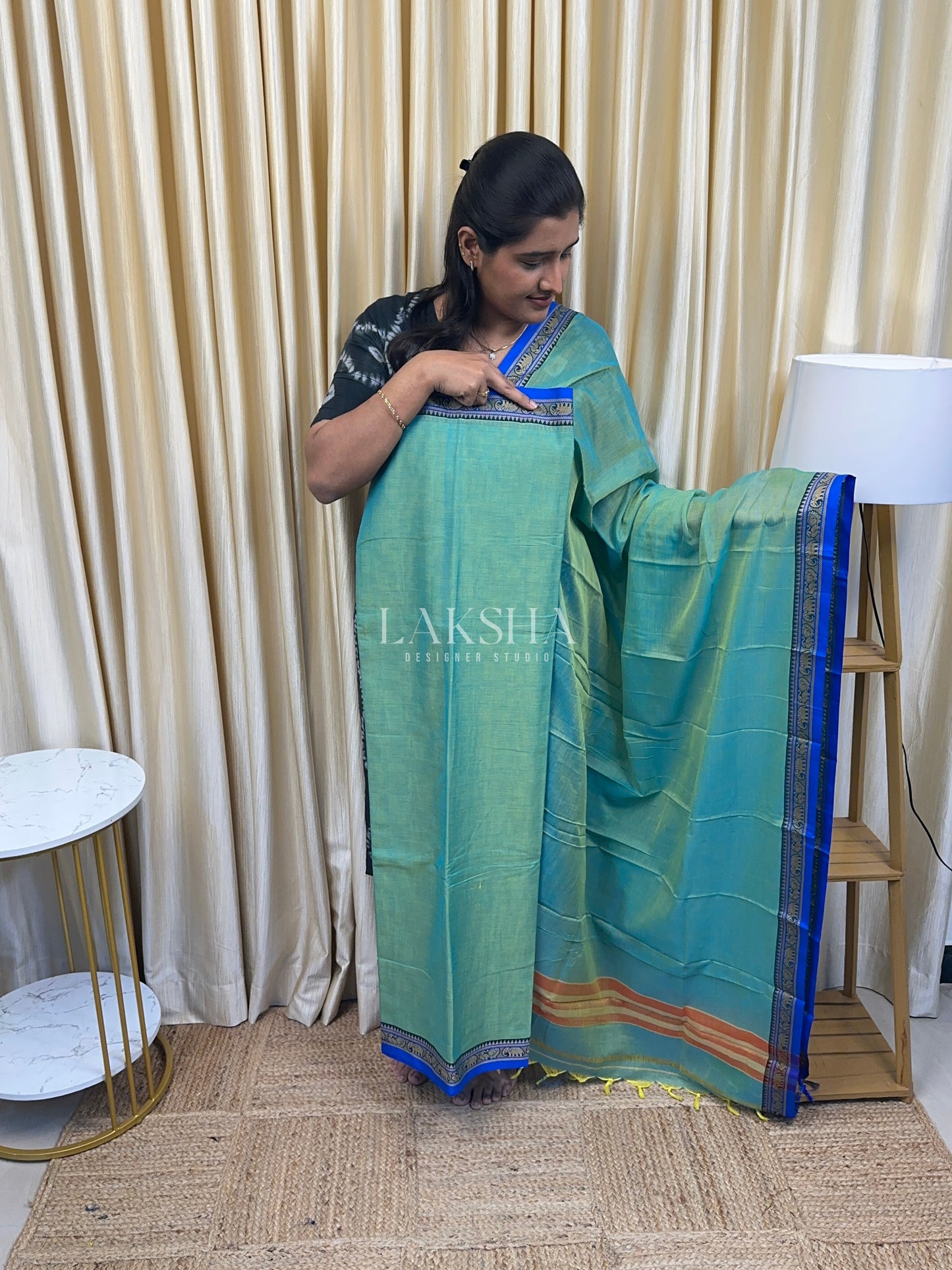 Ice Blue Narayanpet Small Border