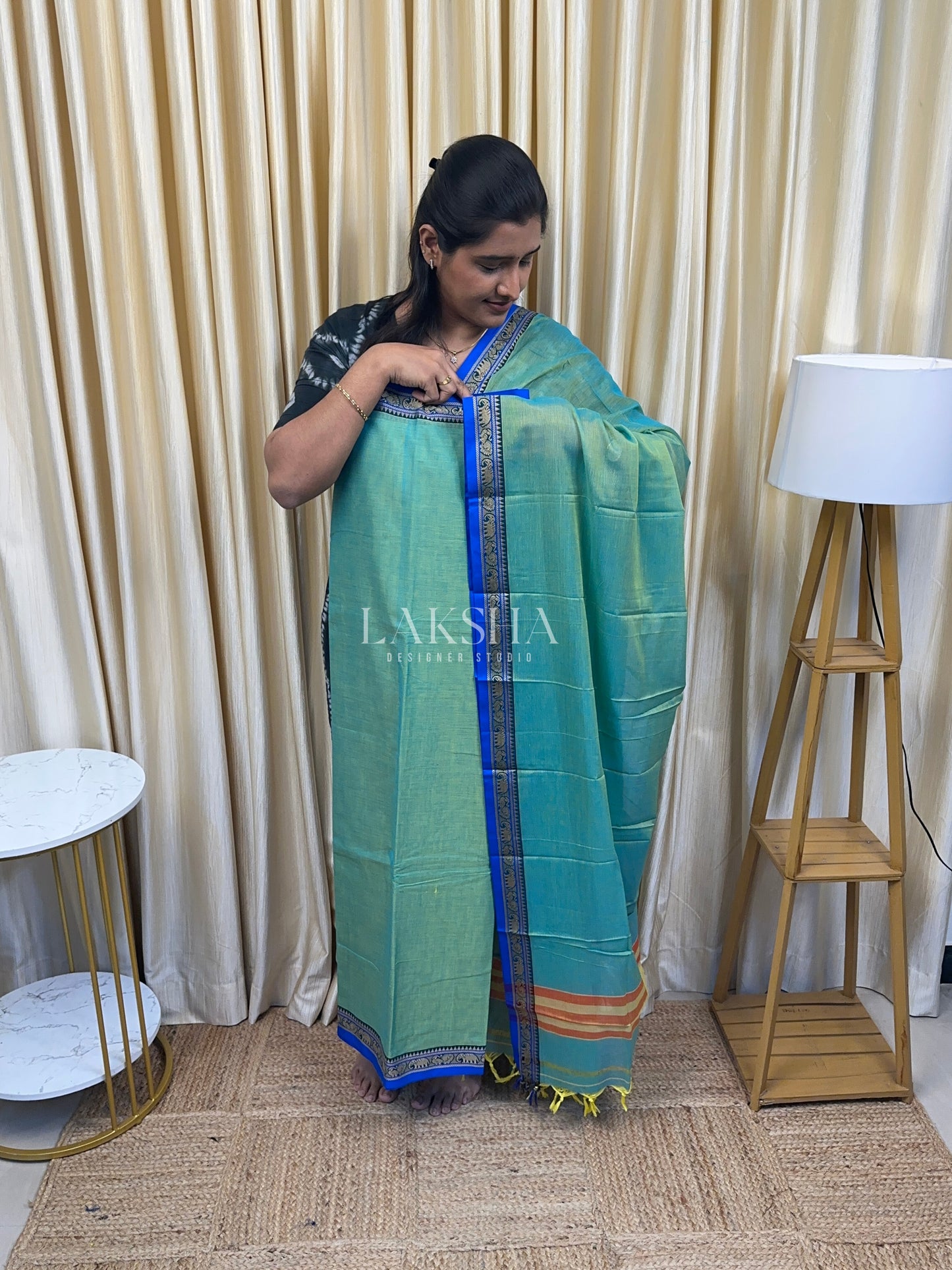 Ice Blue Narayanpet Small Border