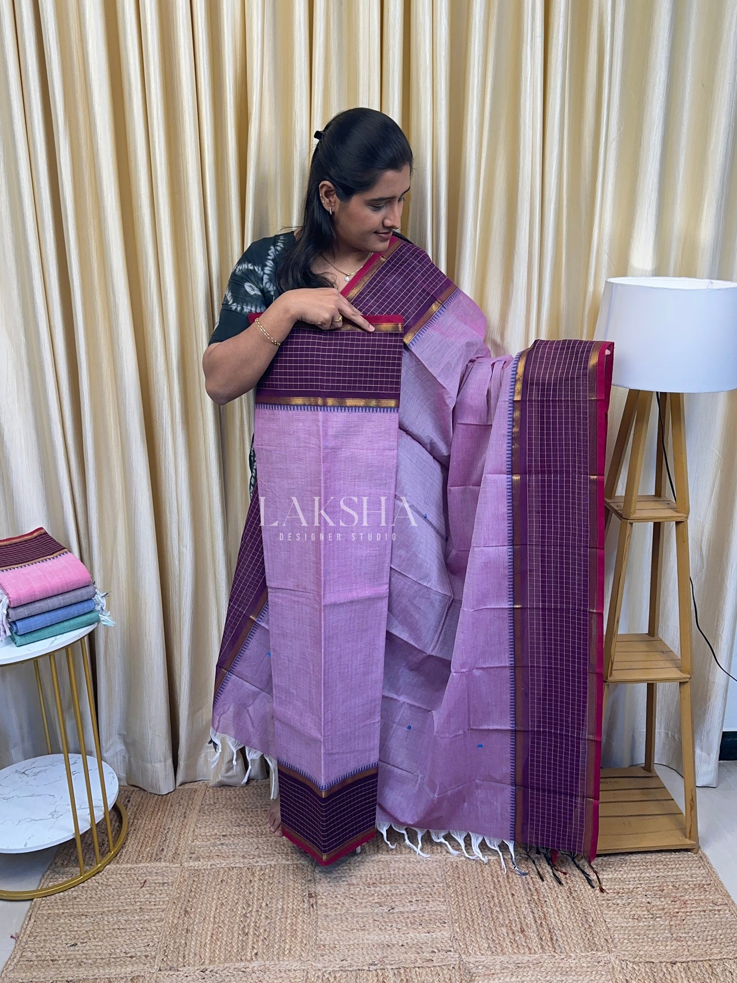 Lilac Pastel Chettinad Cotton