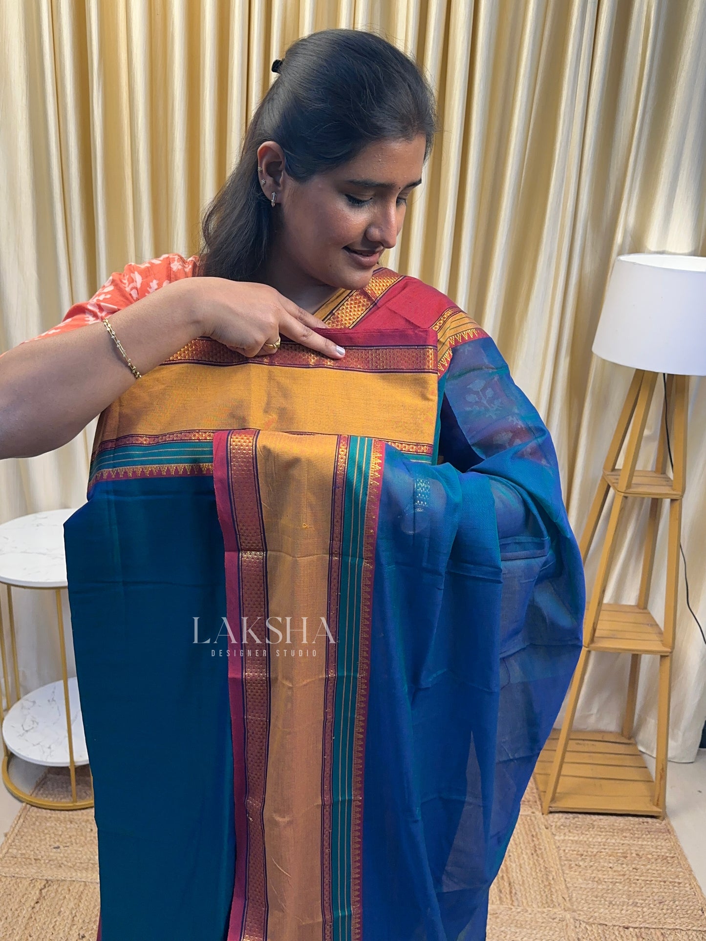 Peacock Blue(Dual tone) Ganga Jamuna Border Narayanpet