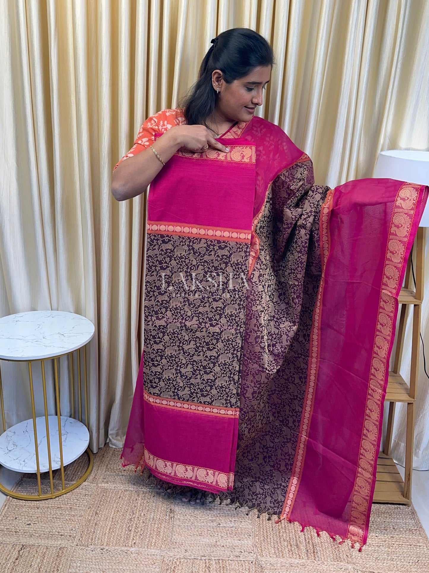 Vanasingaram Deep purple and Pink