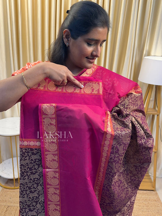 Vanasingaram Deep purple and Pink