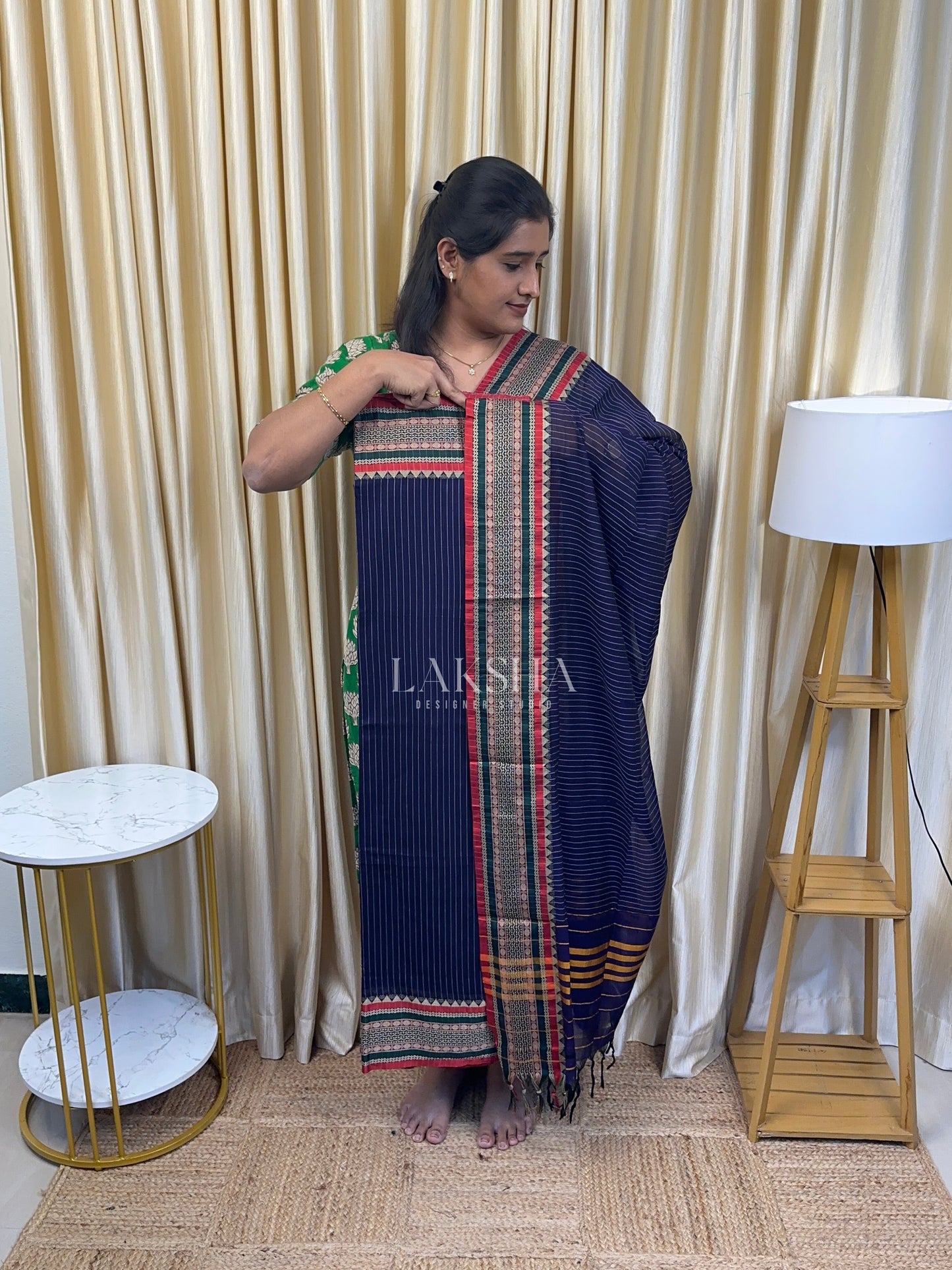 Royal blue Narayanpet Chiruta Salwar Suit