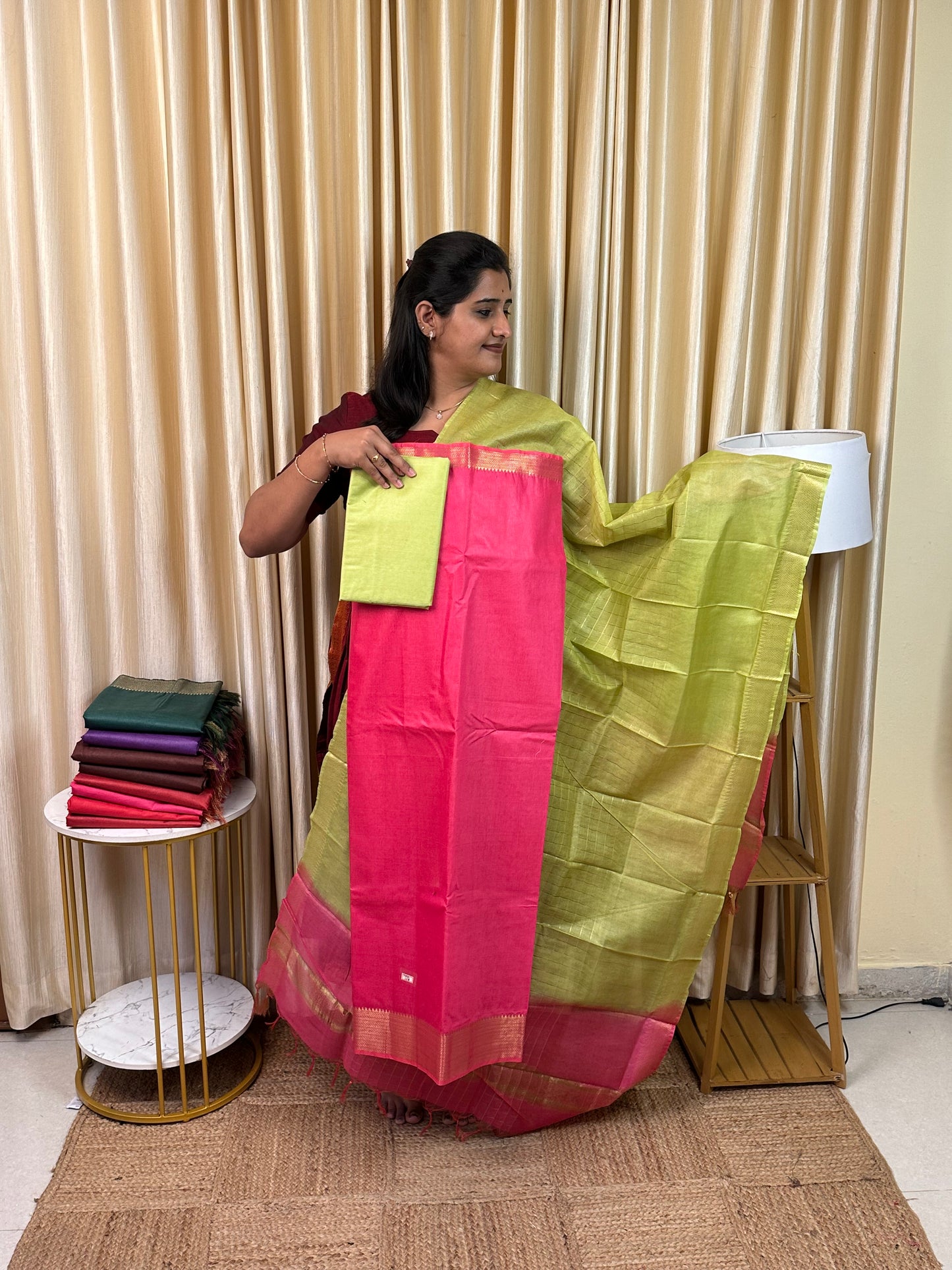 Mangalagiri silk cotton 3 piece set TMG-105