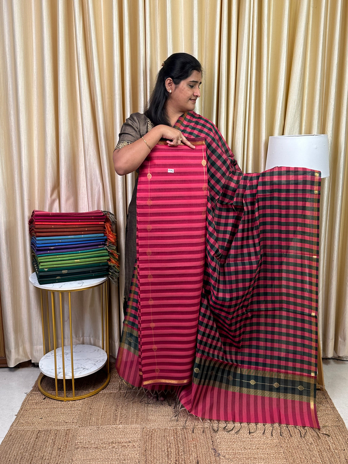 Maheswari checks 2 piece set-MDS18