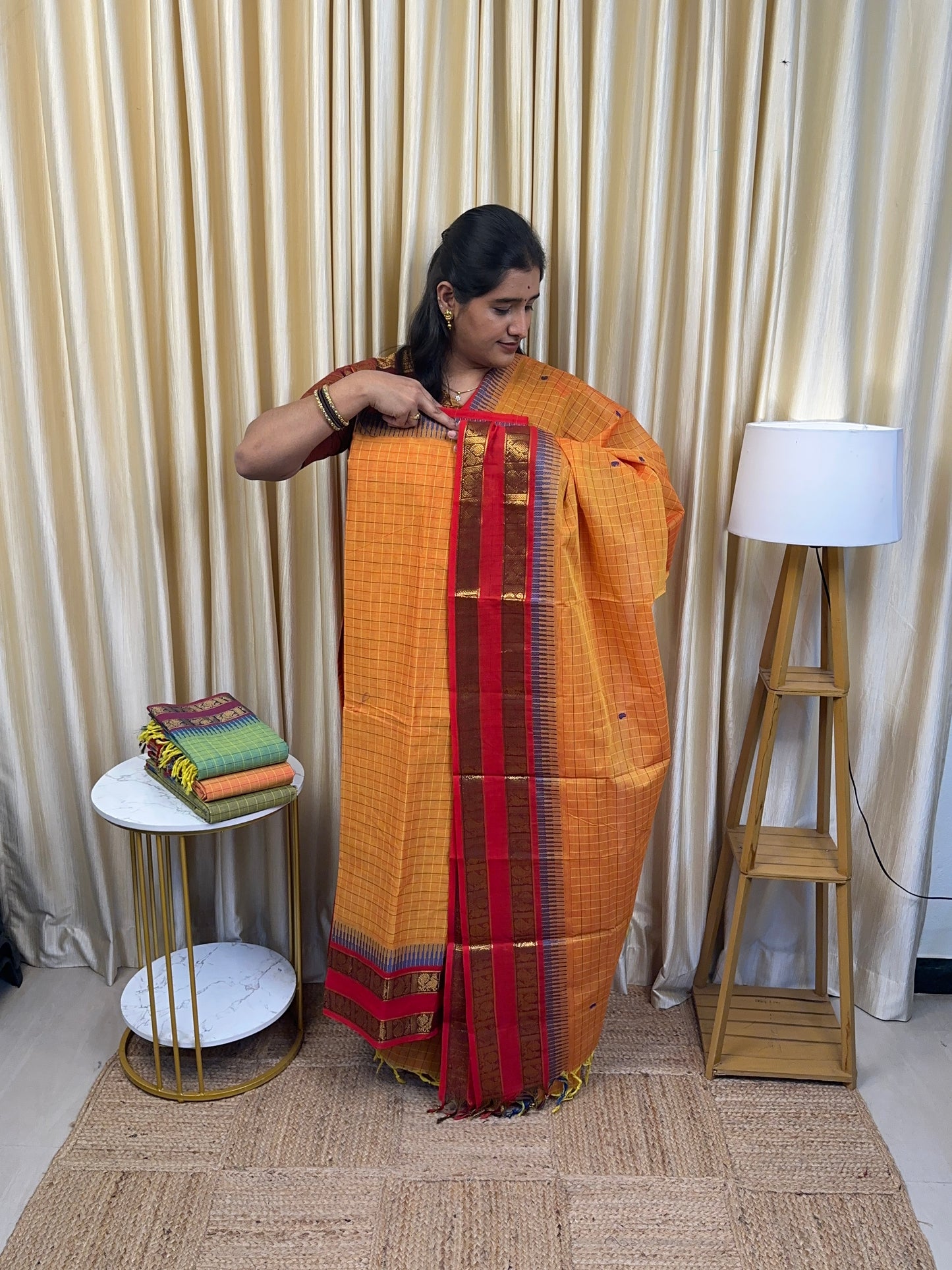 Mayil Kattam Chettinad cotton [sunrise 2 piece set ]