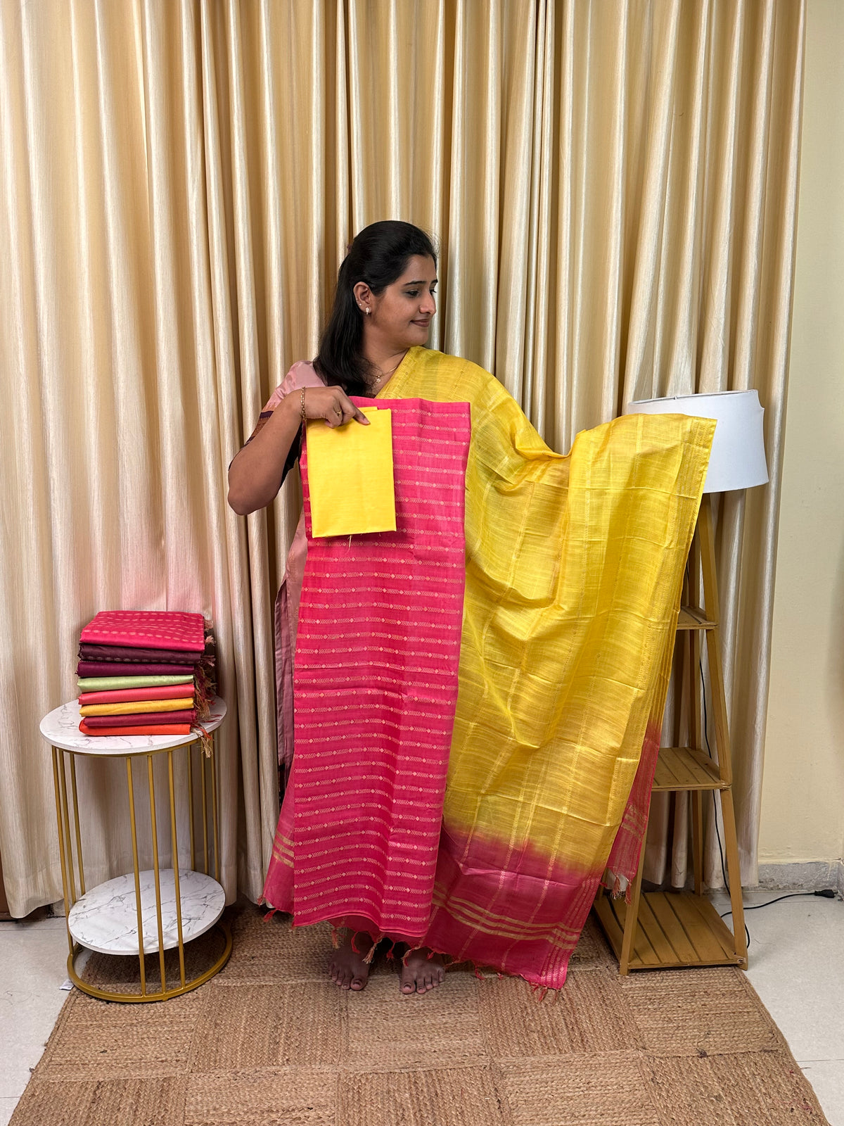 Katan silk by cotton blend 3 piece set-STS 2