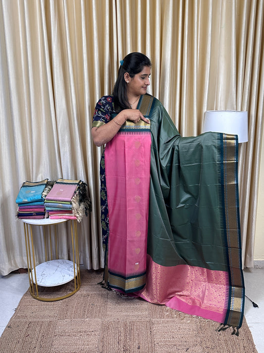 Semi Gadwal  soft silk 2 piece set-GWS1