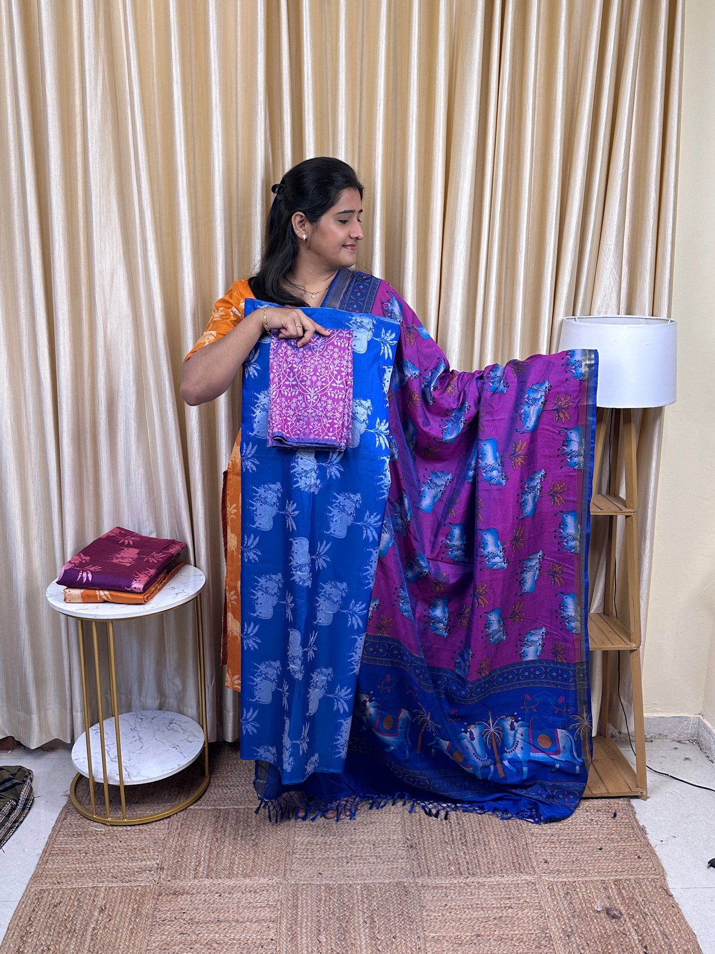 Pichwai soft silk 3 piece set PICH4
