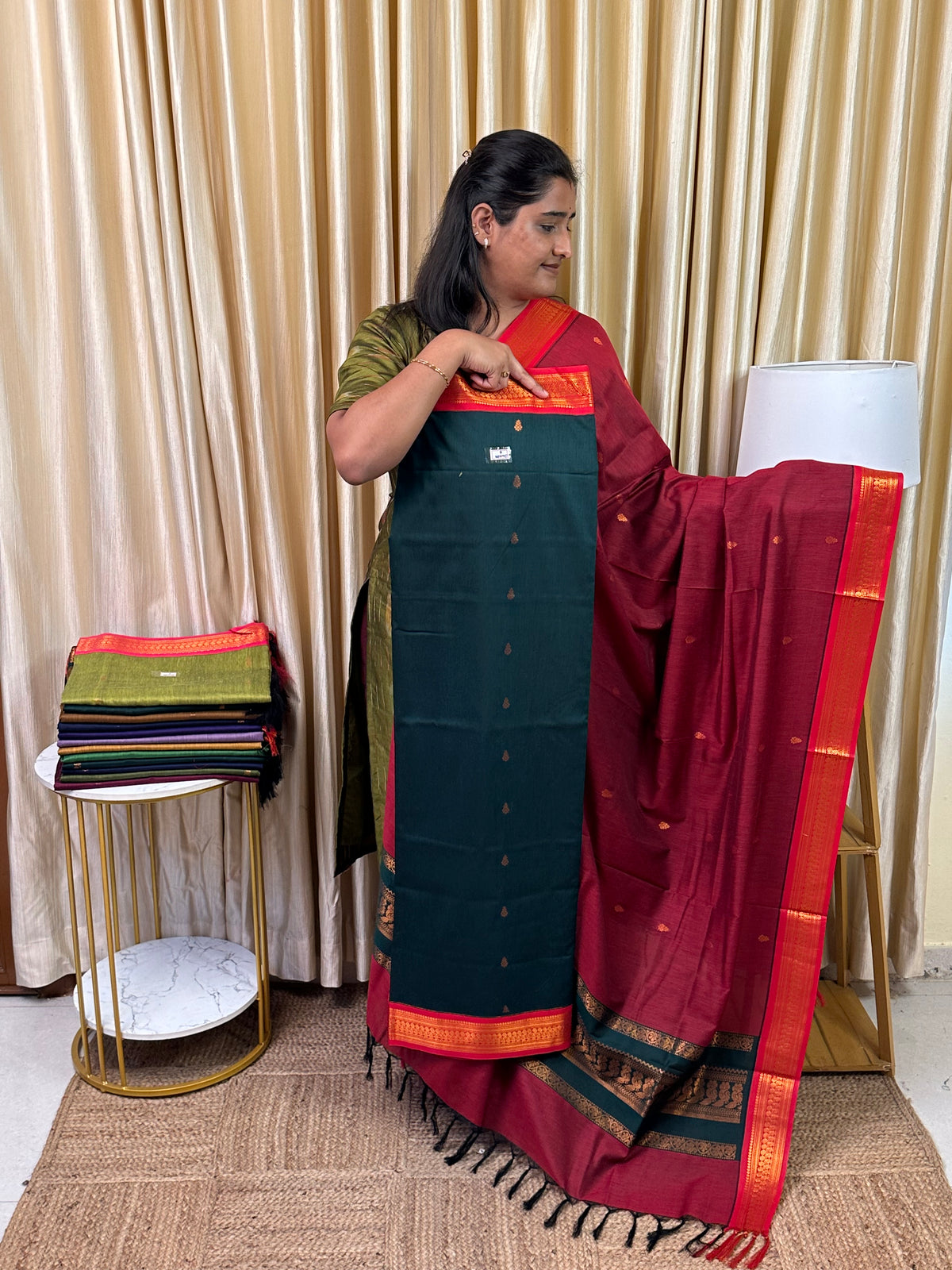 Kalyani special butta silk cotton 2 piece set - swara4